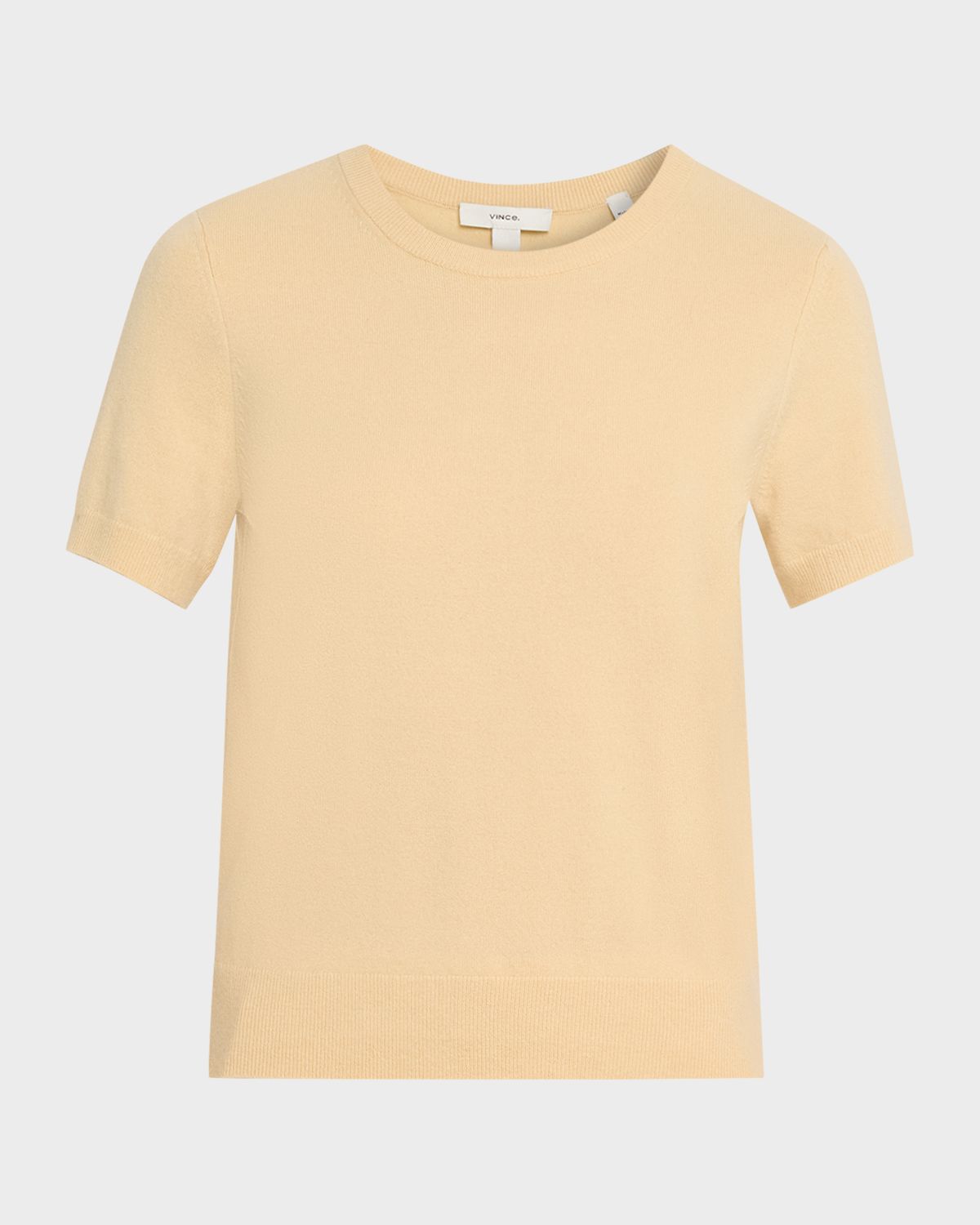 Vince Cashmere-Blend Short-Sleeve Crewneck Sweater