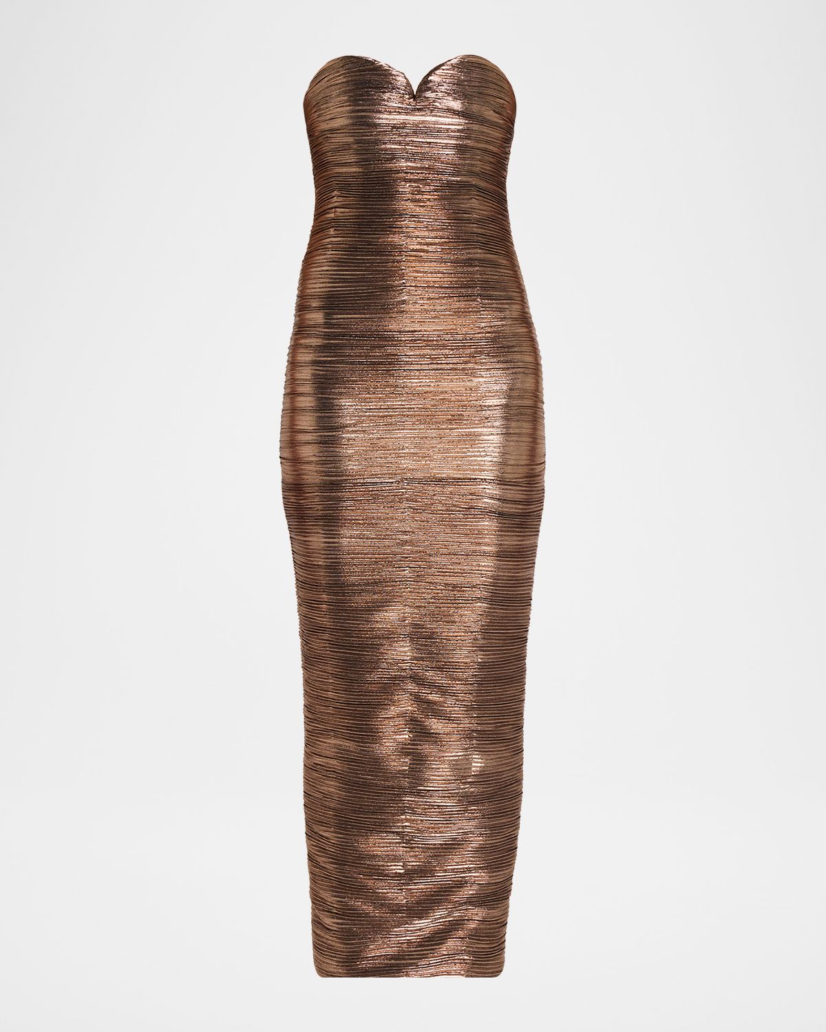 Retrofete Calypsa Strapless Lamé Midi Dress - Women's Clothing