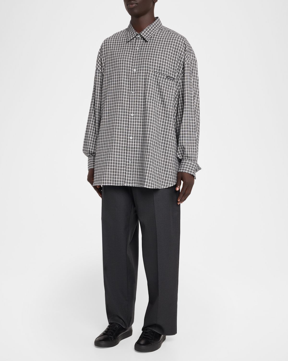 Acne Studios Men 's Soffia Check Flannel Button-Down Shirt