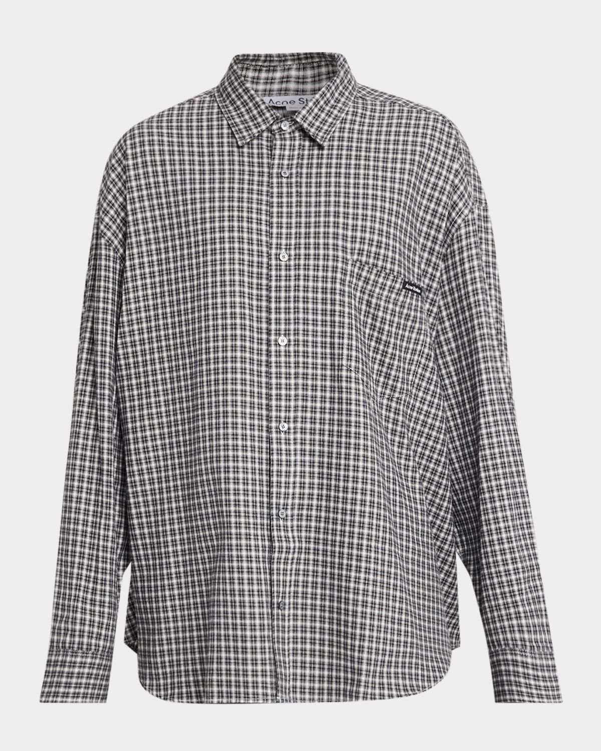 Acne Studios Men 's Soffia Check Flannel Button-Down Shirt