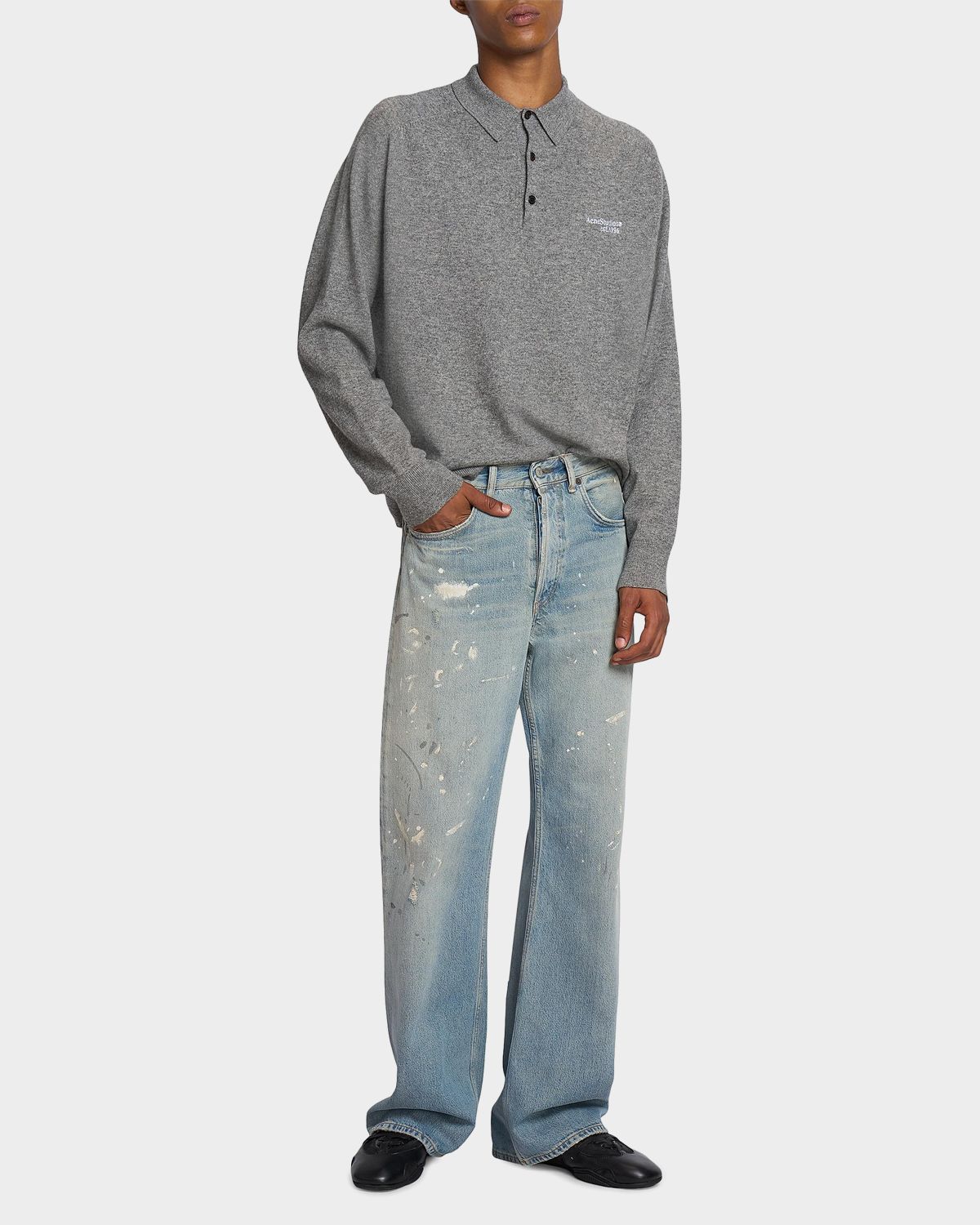 Acne Studios Men 's Trafalgar Paint Splatter Straight-Leg Jeans | Thumbnail 6 Acne Studios Men 's Trafalgar Paint Splatter Straight-Leg Jeans | Thumbnail 6