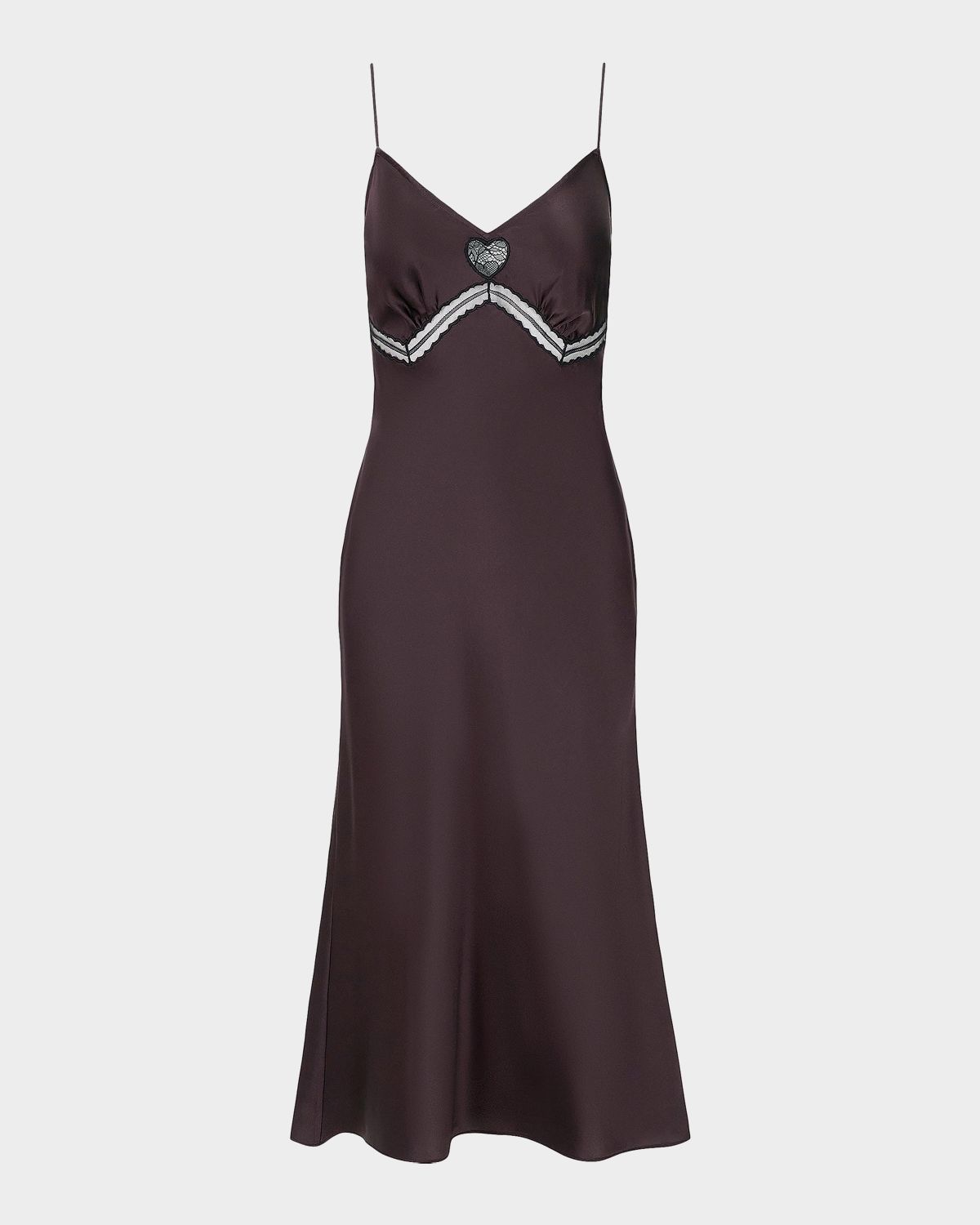 STAUD Terra Heart Silk Slip Dress - Women's Clothing