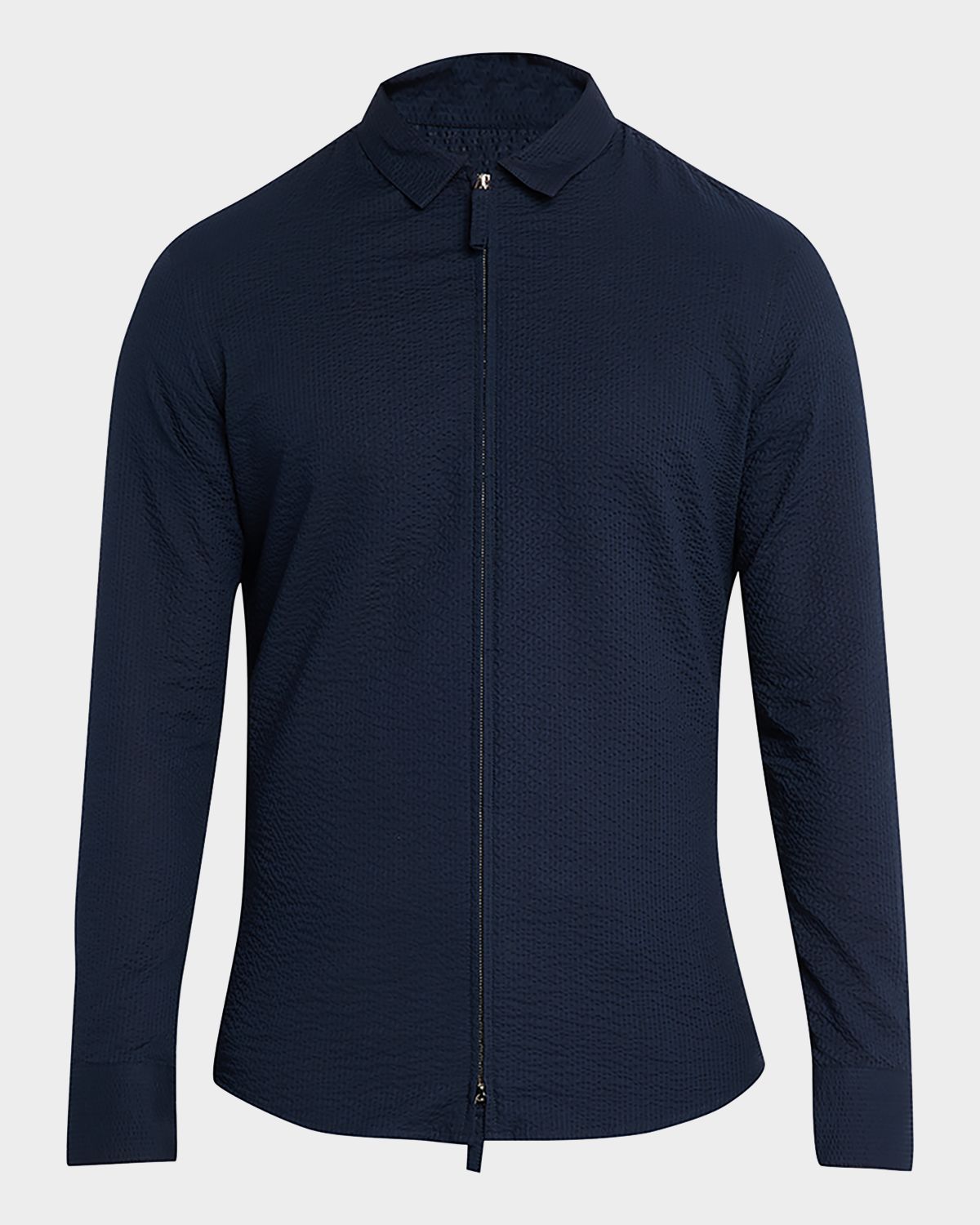 Giorgio Armani Men 's Cotton Seersucker Full-Zip Shirt Jacket