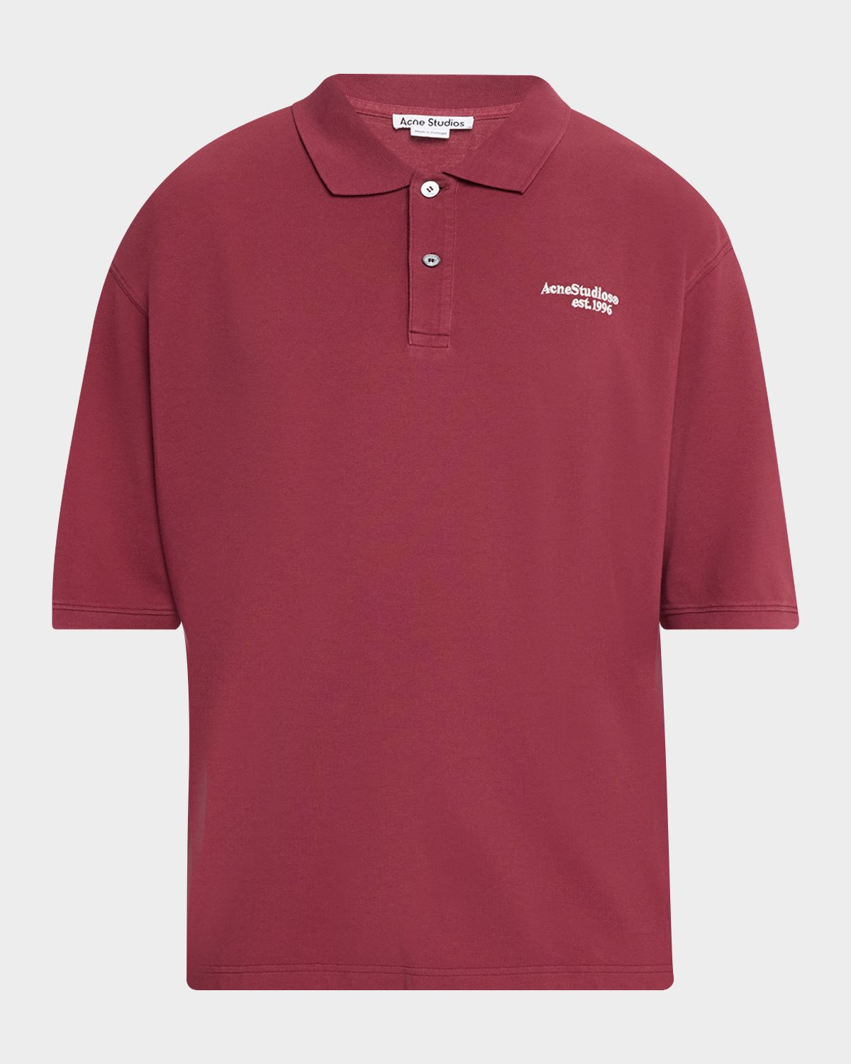 Acne Studios Men 's Egnes Cotton Logo Polo Shirt