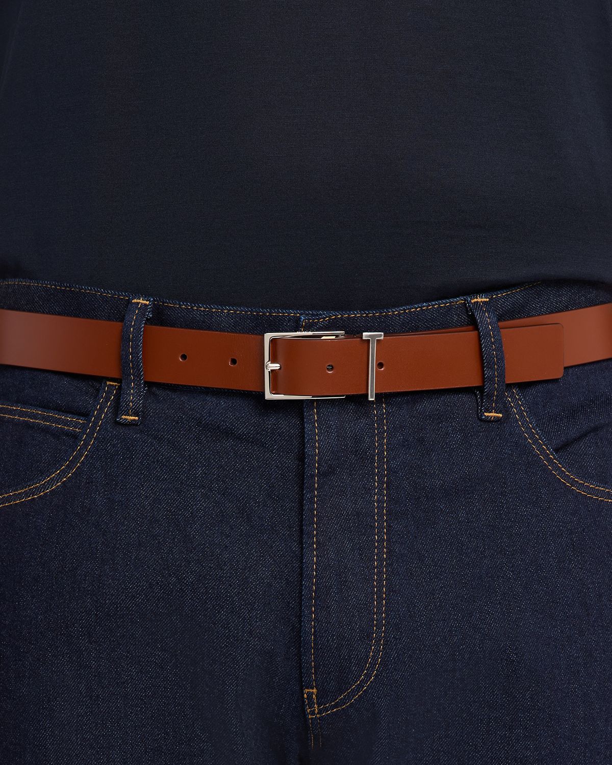 TOM FORD Men 's Leather T Loop Belt