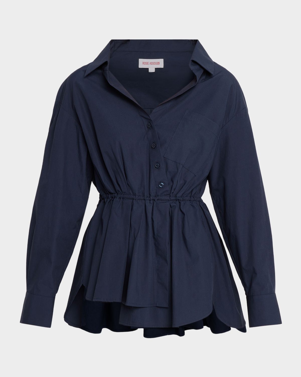 Rosie Assoulin Falling Off-The-Shoulder Cotton Poplin Shirt