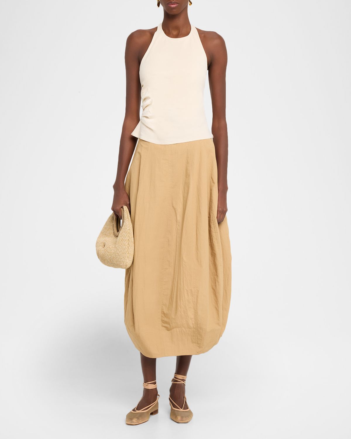 A.L.C. Veda Stretch Cotton Midi Skirt