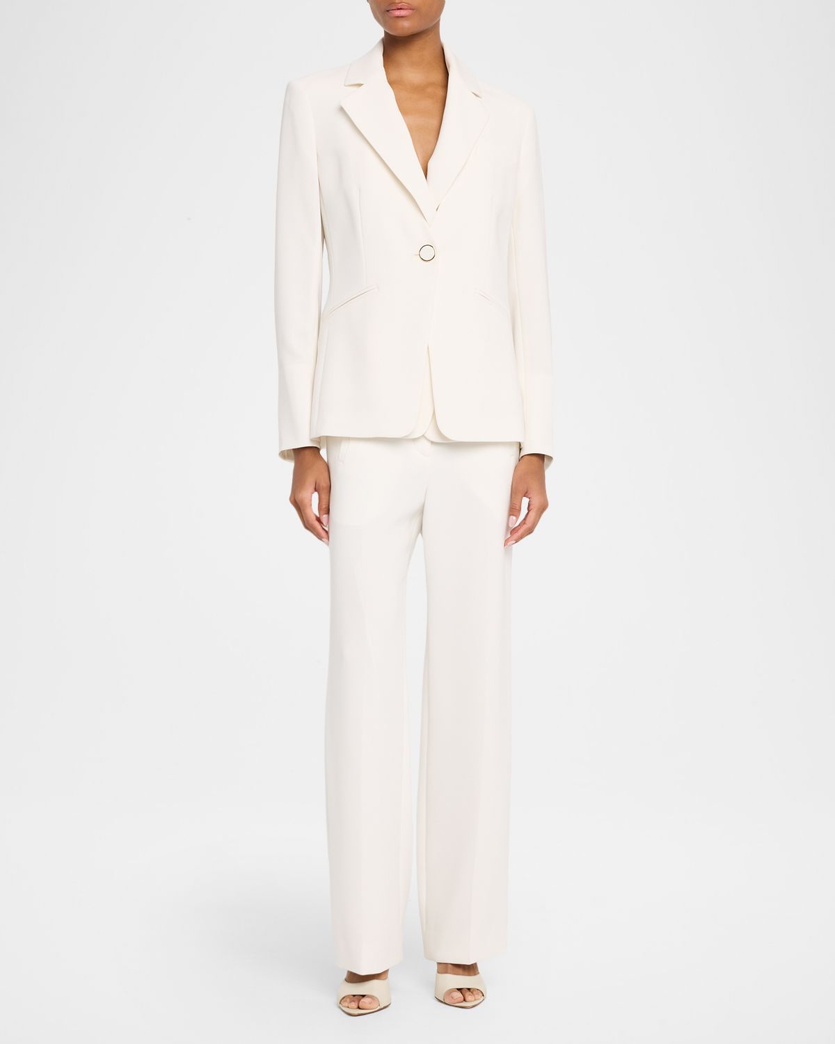 Veronica Beard Rossi Single-Button Crepe Dickey Jacket