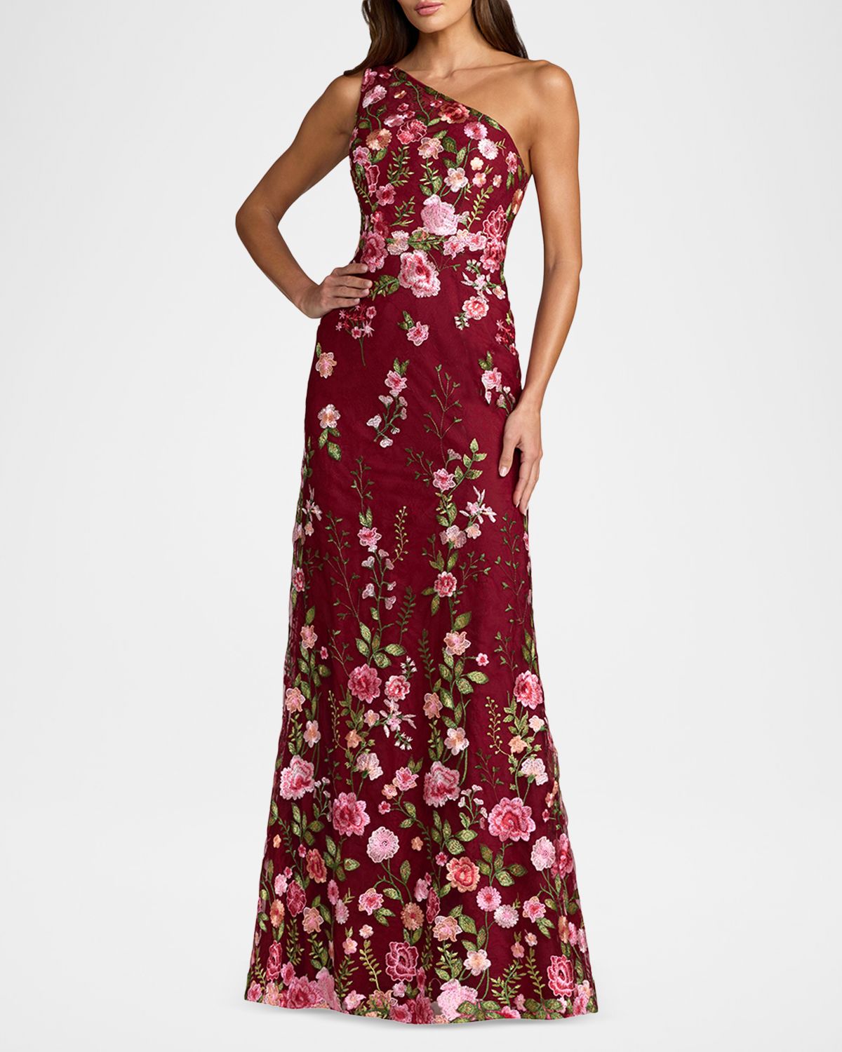 Mac Duggal One-Shoulder Floral Embroidered Gown | Thumbnail 6