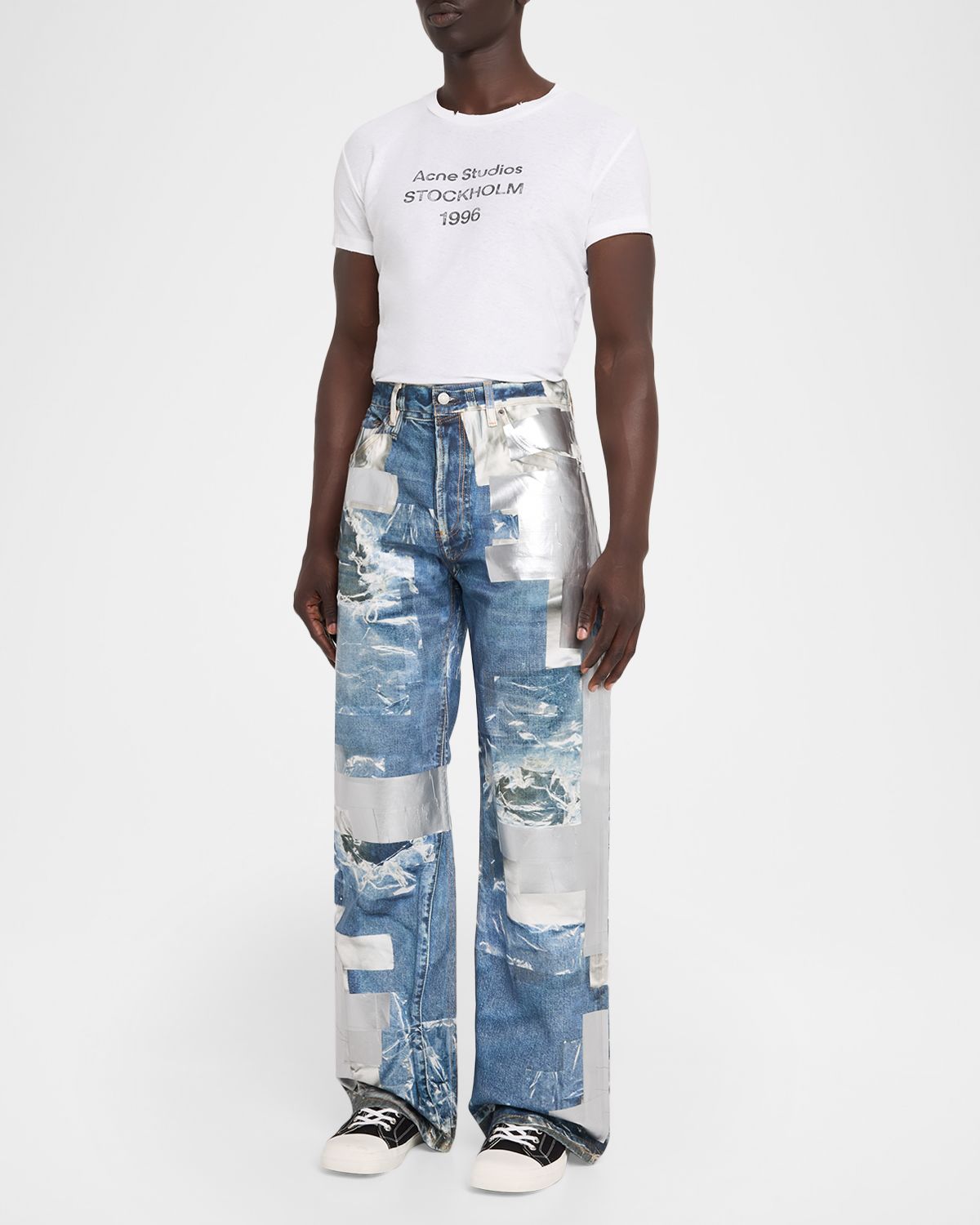 Acne Studios Men 's Tape Print Straight-Leg Jeans