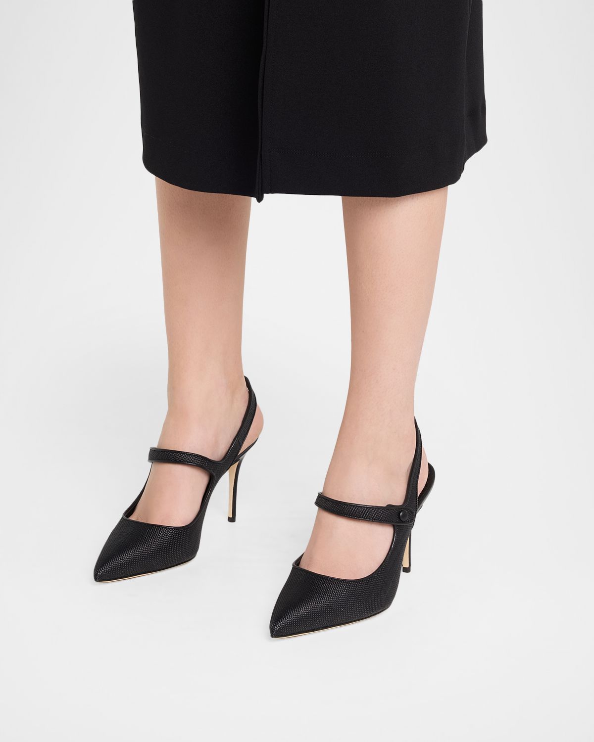 Manolo Blahnik 90mm Camparisli Raffia Slingback Pumps