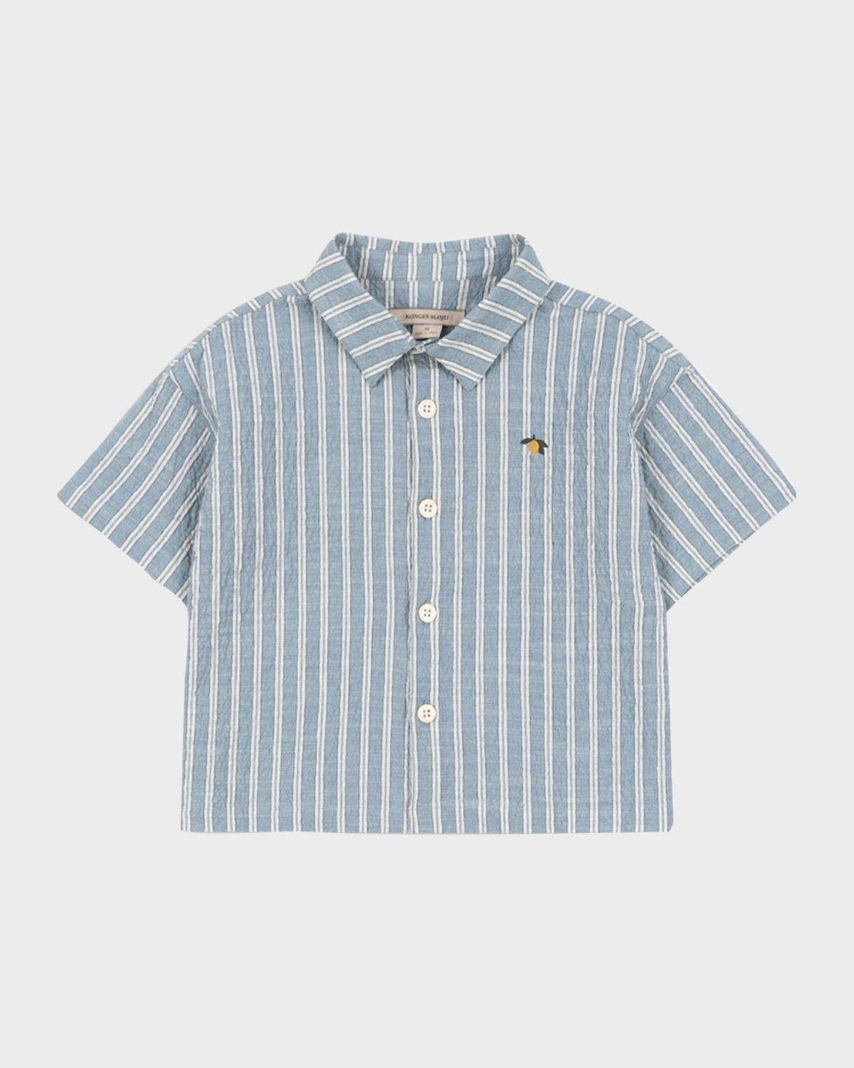 Konges Slojd Boy 's Elliot Striped Cotton Seersucker Shirt