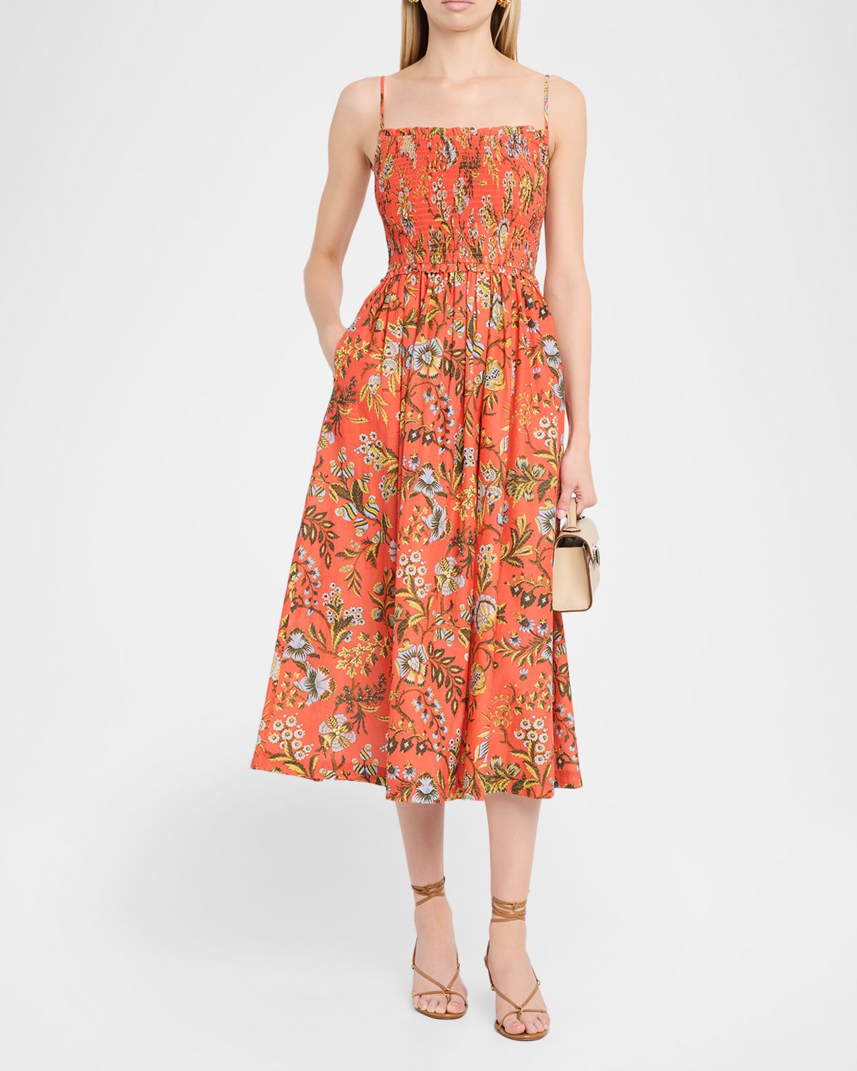 Cara Cara Carmen Floral Smocked Midi Dress