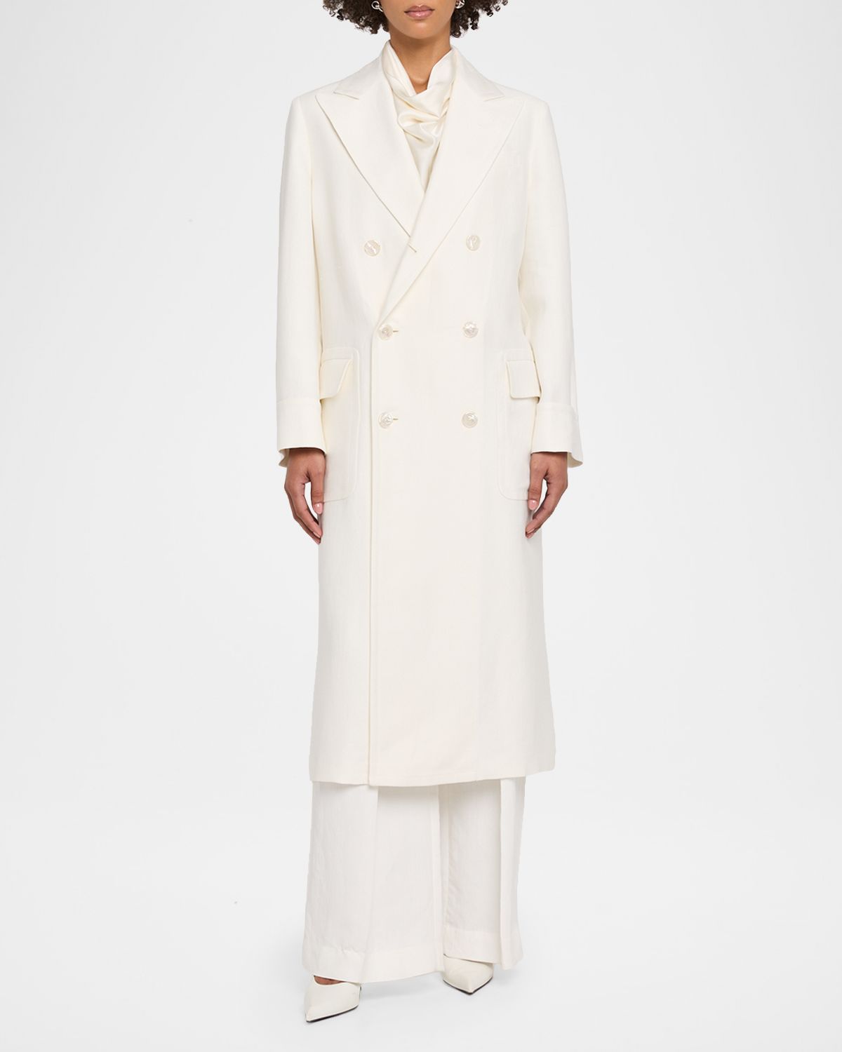 Ralph Lauren Collection Linen Double-Breasted Coat | Thumbnail 5