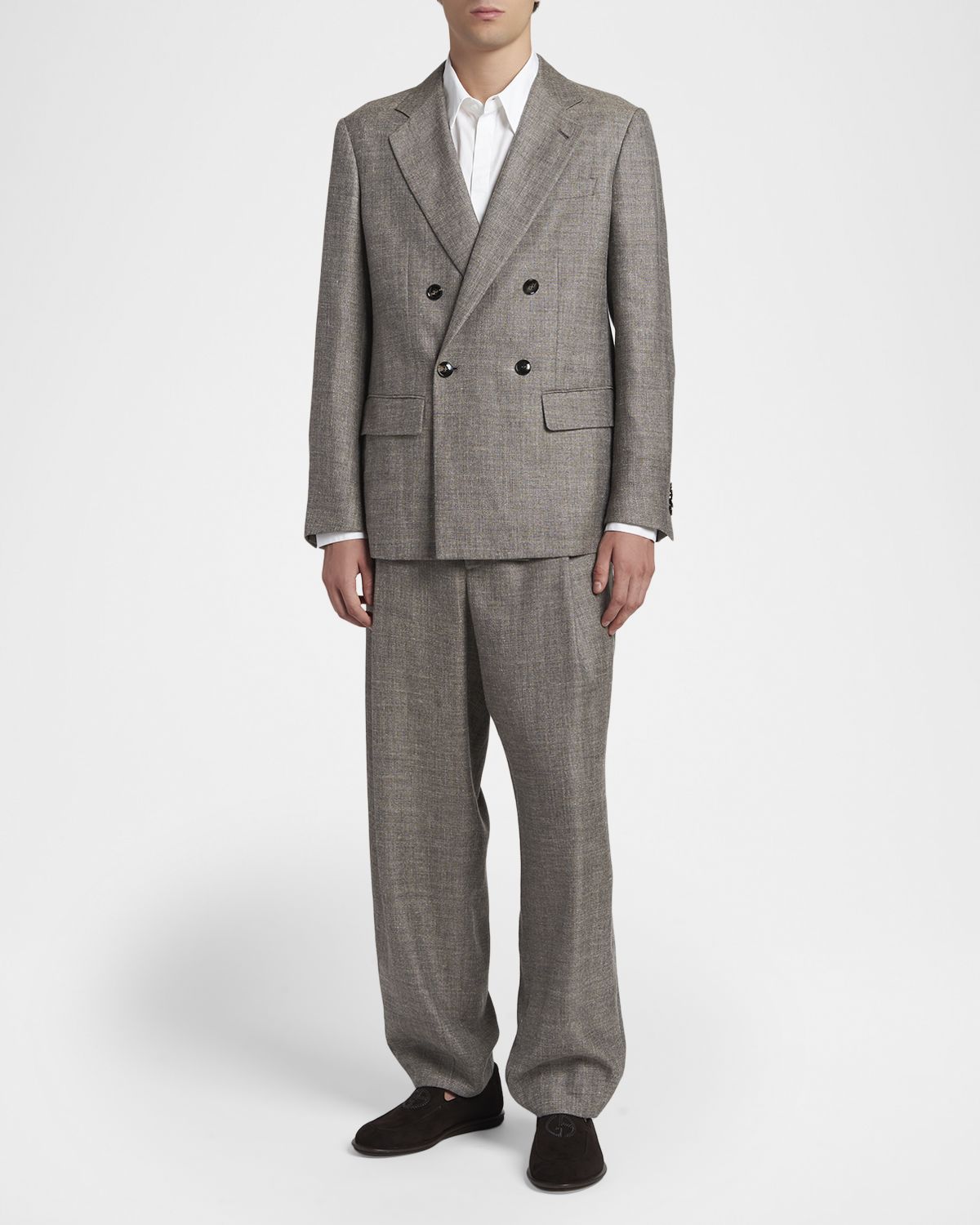 Giorgio Armani Men 's Silk, Linen and Wool Double-Breasted Sport Coat
