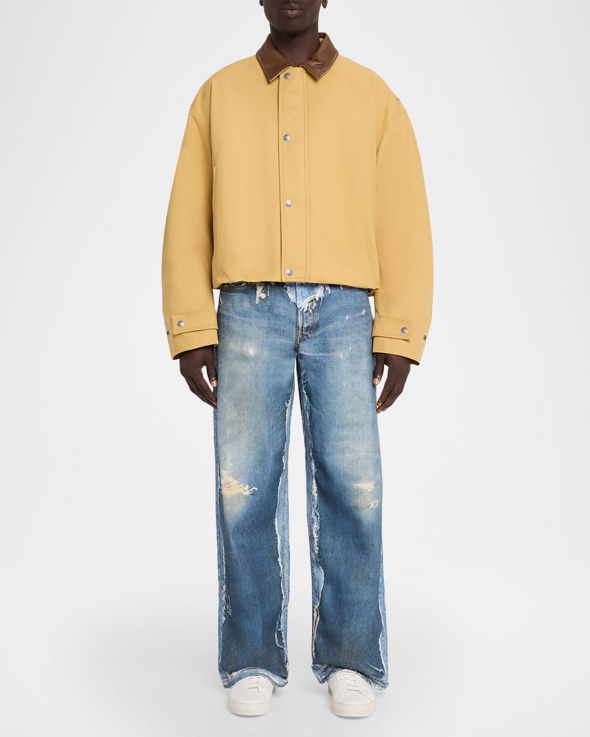 Acne Studios Men 's Pentyone Brushed Denim Wide-Leg Jeans