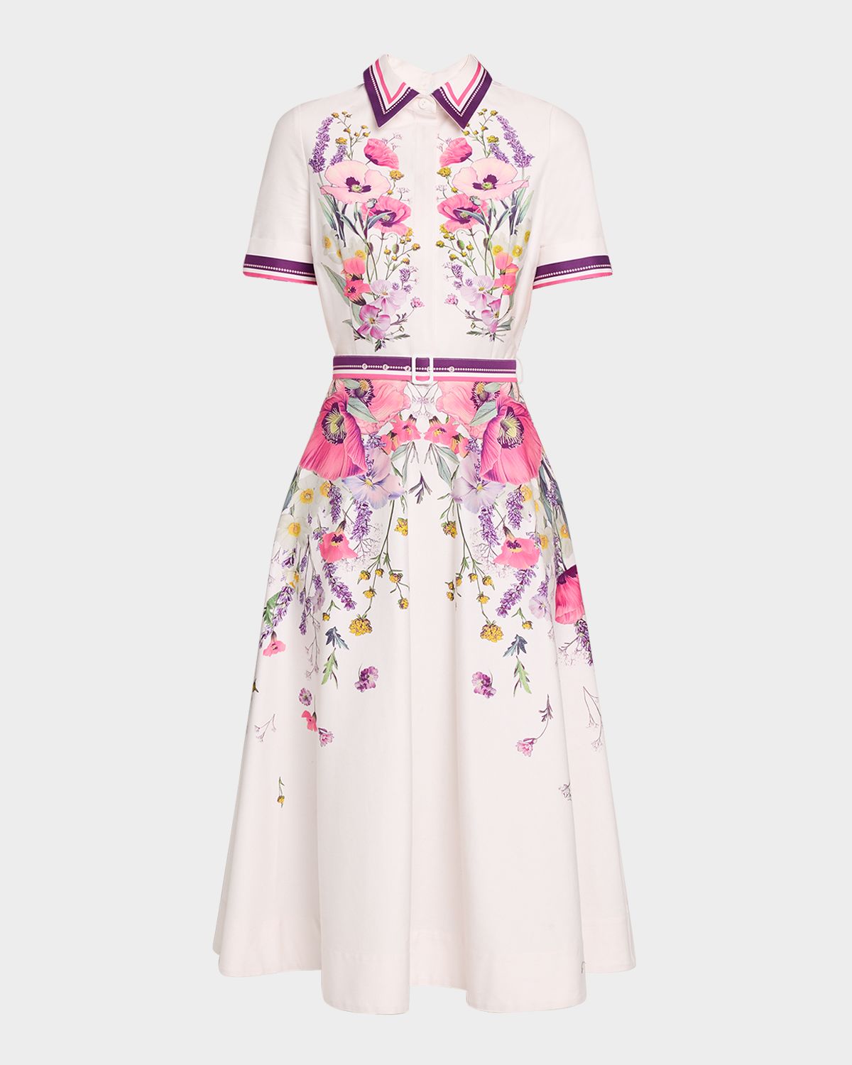 Rickie Freeman for Teri Jon Belted Floral-Print Cotton Midi Shirtdress | Thumbnail 6 Rickie Freeman for Teri Jon Belted Floral-Print Cotton Midi Shirtdress | Thumbnail 6