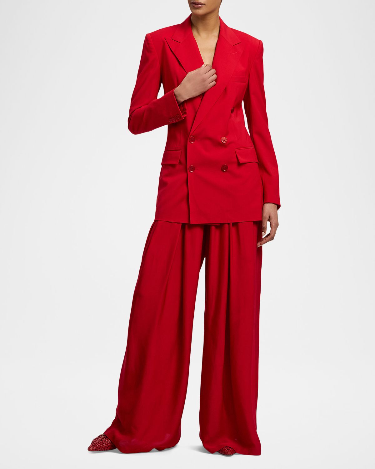 Ralph Lauren Collection Gathered Viscose Wide-Leg Pants