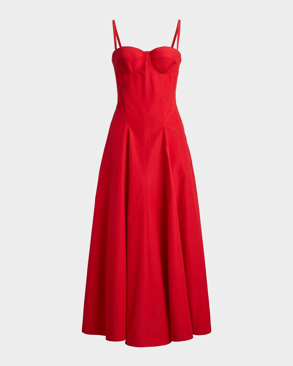 Ralph Lauren Collection Sleeveless Basque-Waist Bustier Midi Dress