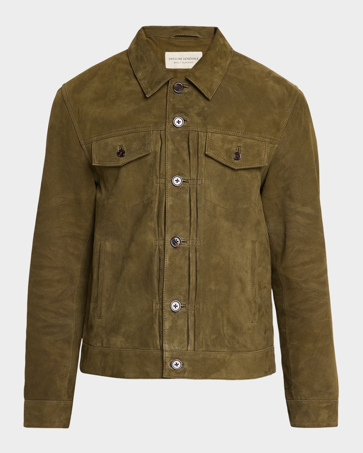 Officine Generale Men 's Liam Suede Trucker Jacket