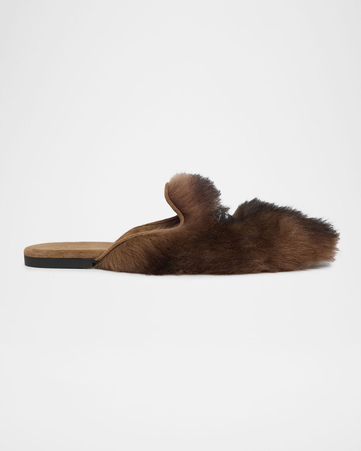 Dolce & Gabbana Logo Tag Shearling Mules