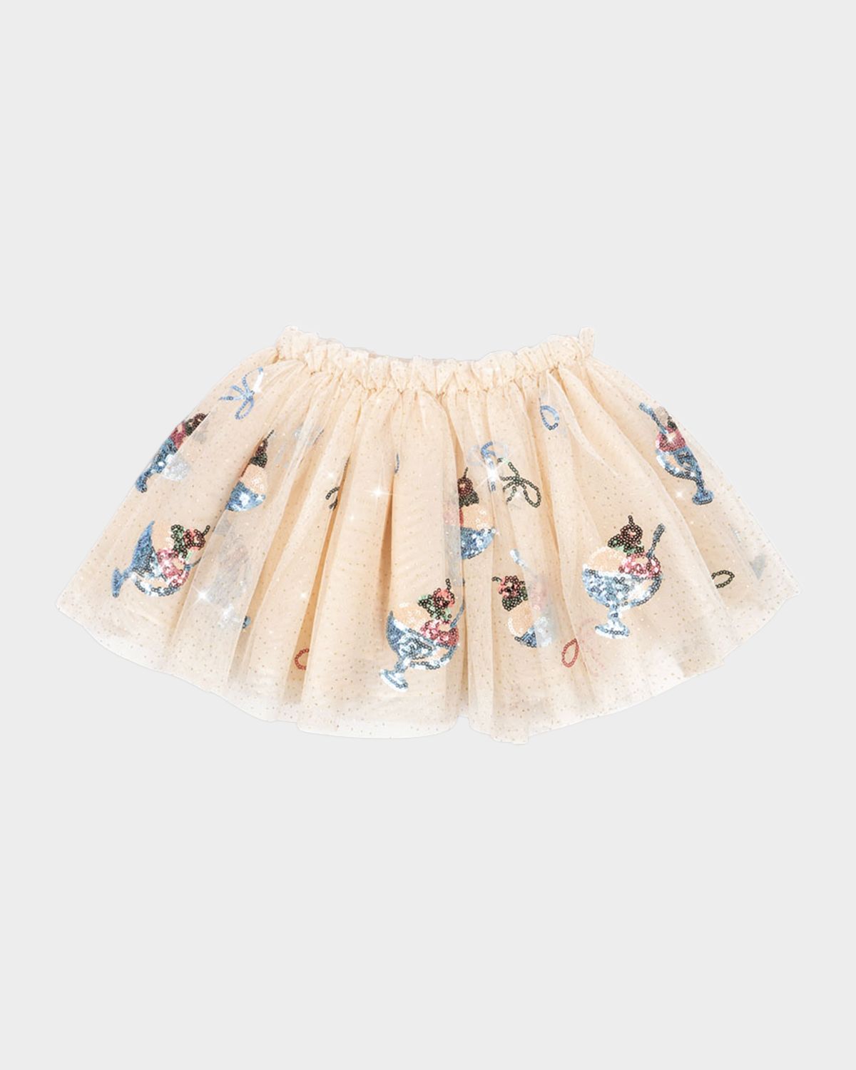 Konges Slojd Girl 's Yvonne Sequined Tulle Skirt, Size 18M-8
