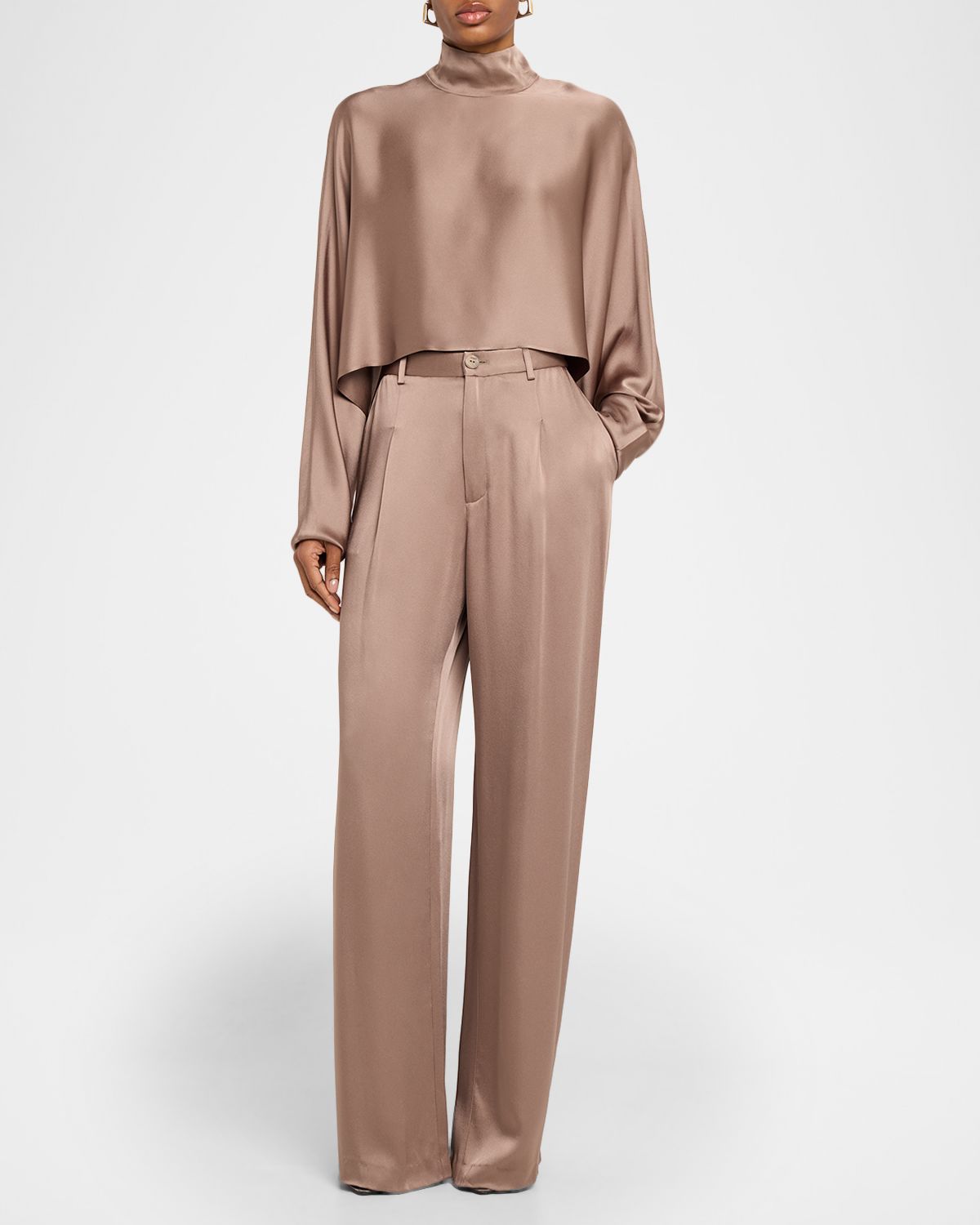 LAPOINTE High-Rise Pleated Satin Wide-Leg Pants | Thumbnail 5 LAPOINTE High-Rise Pleated Satin Wide-Leg Pants | Thumbnail 5