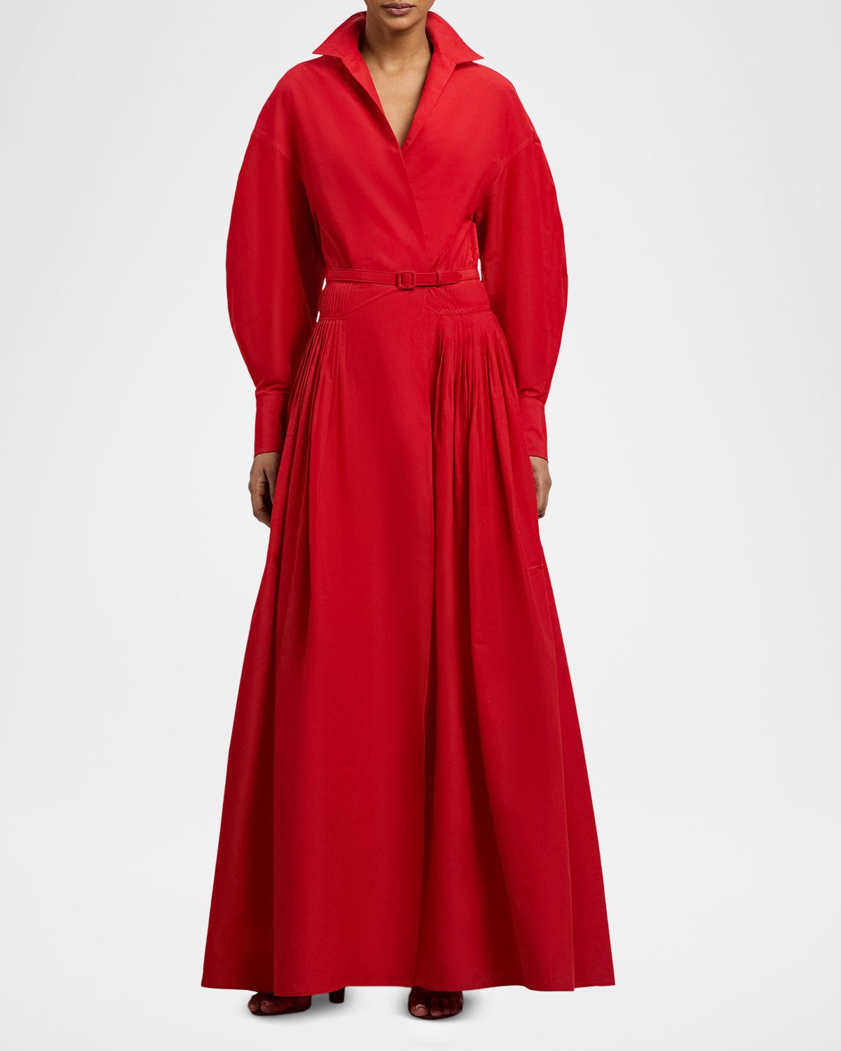 Ralph Lauren Collection Daley Cotton-Blend Poplin Evening Shirtdress