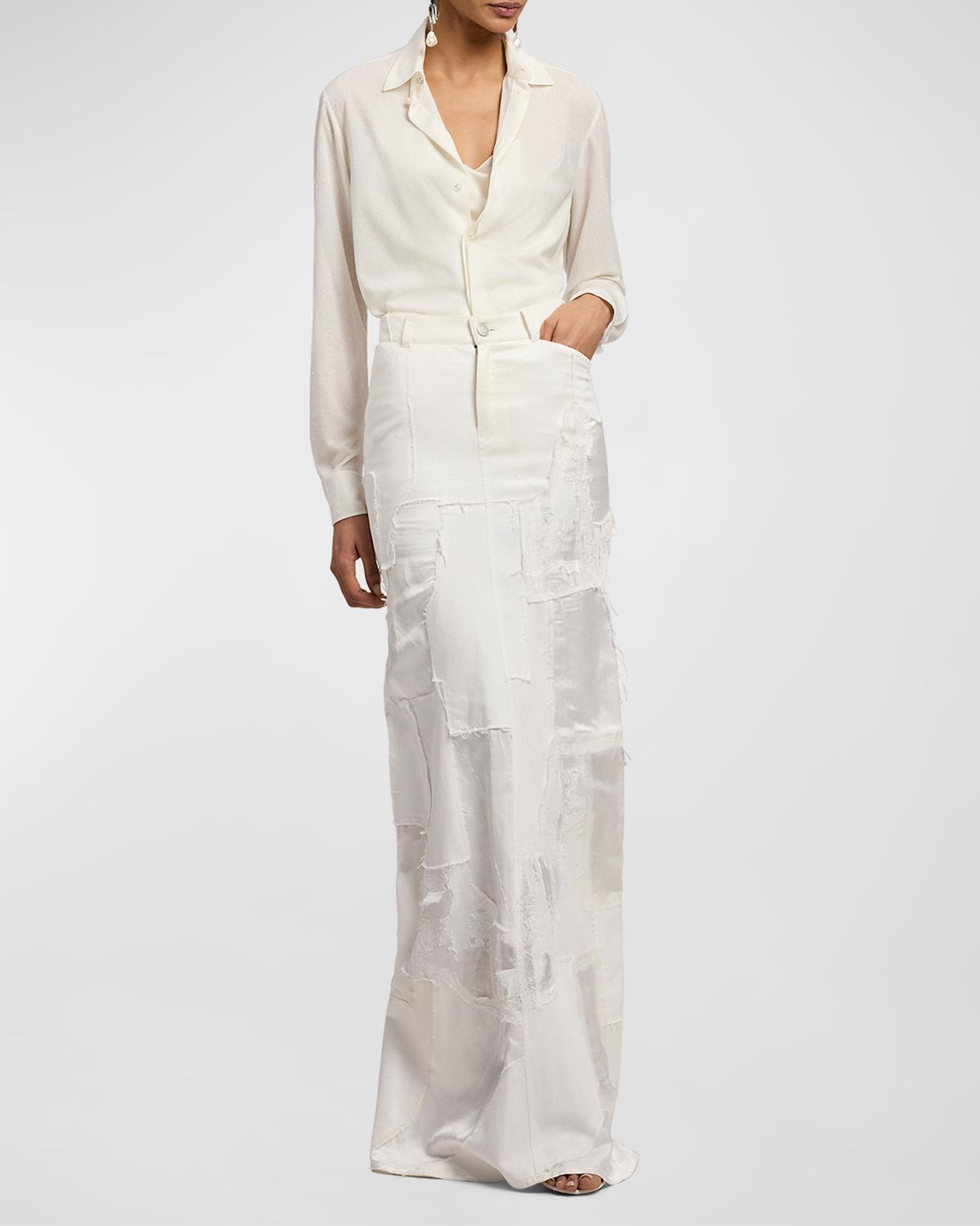 Ralph Lauren Collection Adrien Relaxed Fit Embellished Shirt