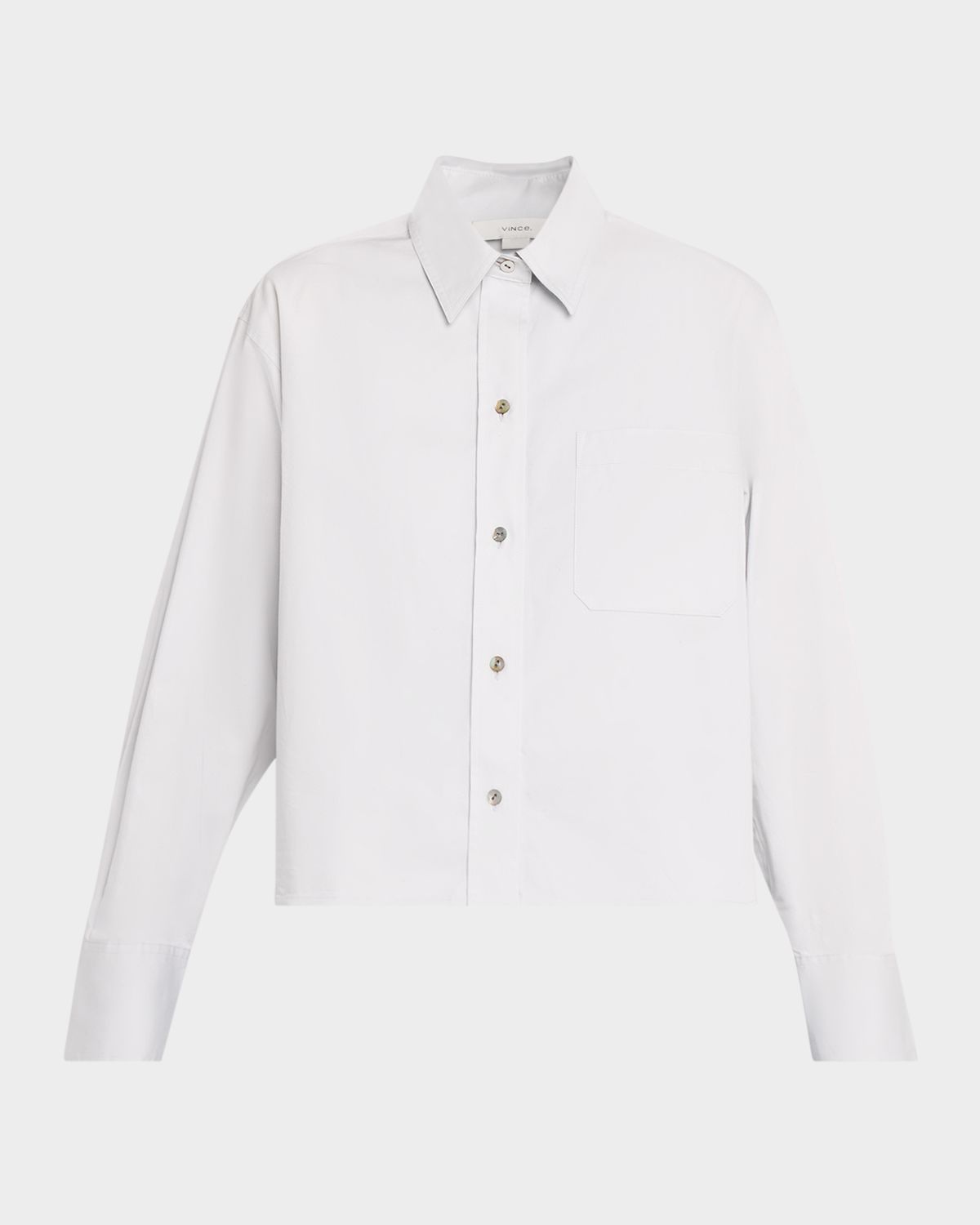 Vince Cropped Long-Sleeve Shirt