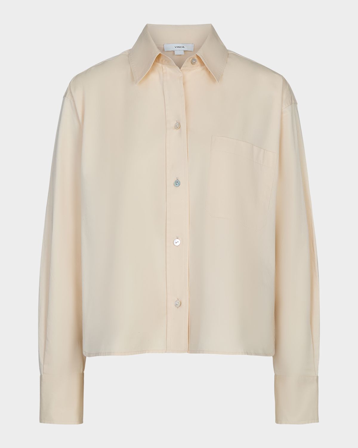 Vince Cropped Long-Sleeve Shirt