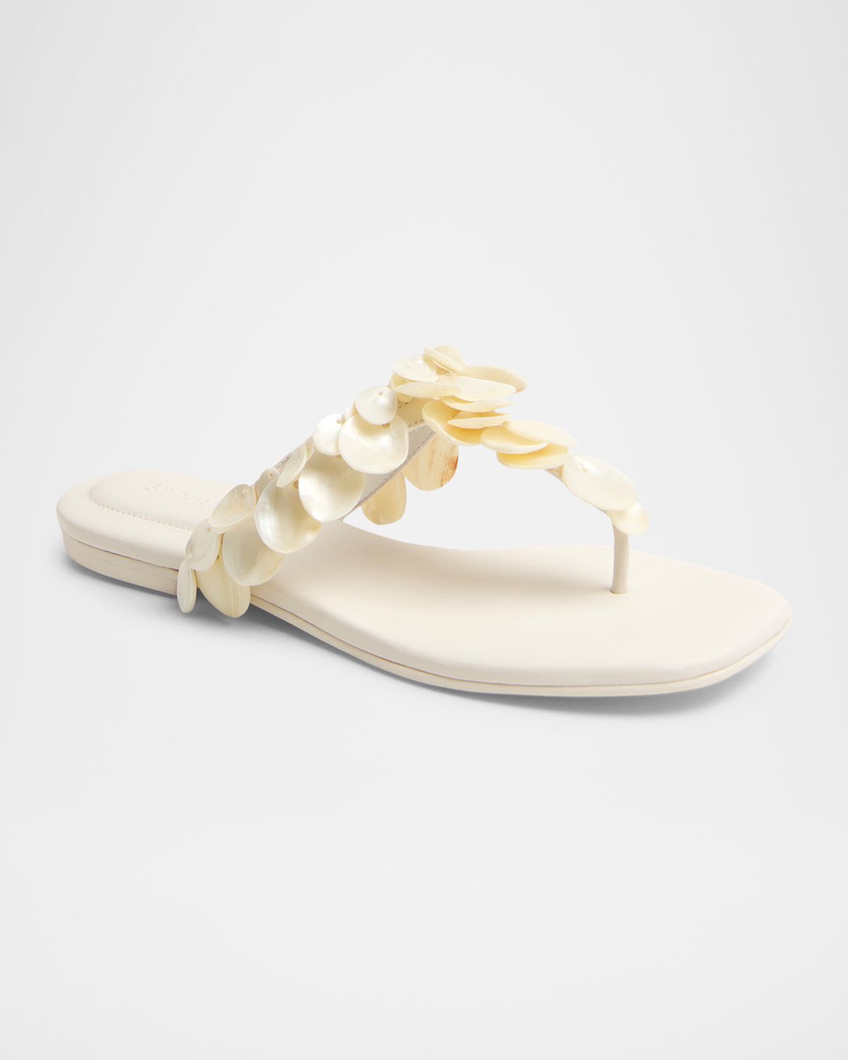 SIMKHAI Elin Shell Leather Thong Sandals
