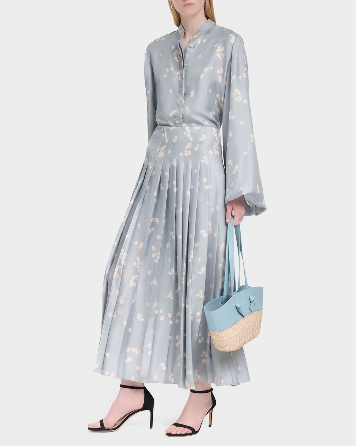 ALTU Magee Long-Sleeve Floral Silk Top