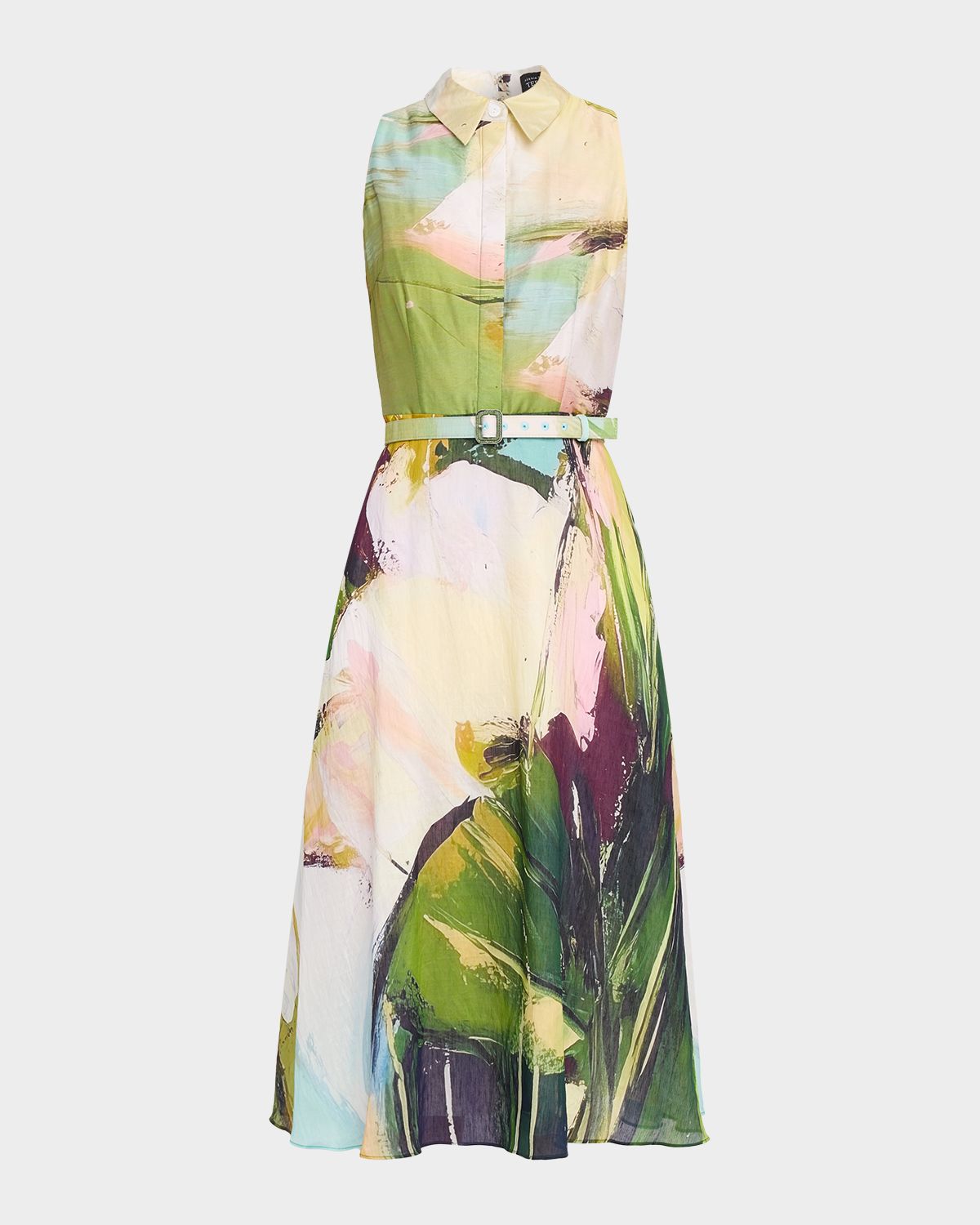 Rickie Freeman for Teri Jon Sleeveless Abstract-Print Midi Shirtdress | Thumbnail 6
