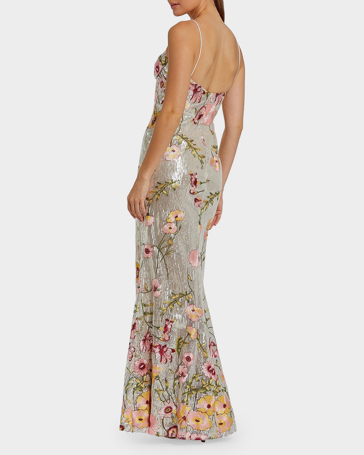 Mac Duggal Bustier Floral Appliqué Gown