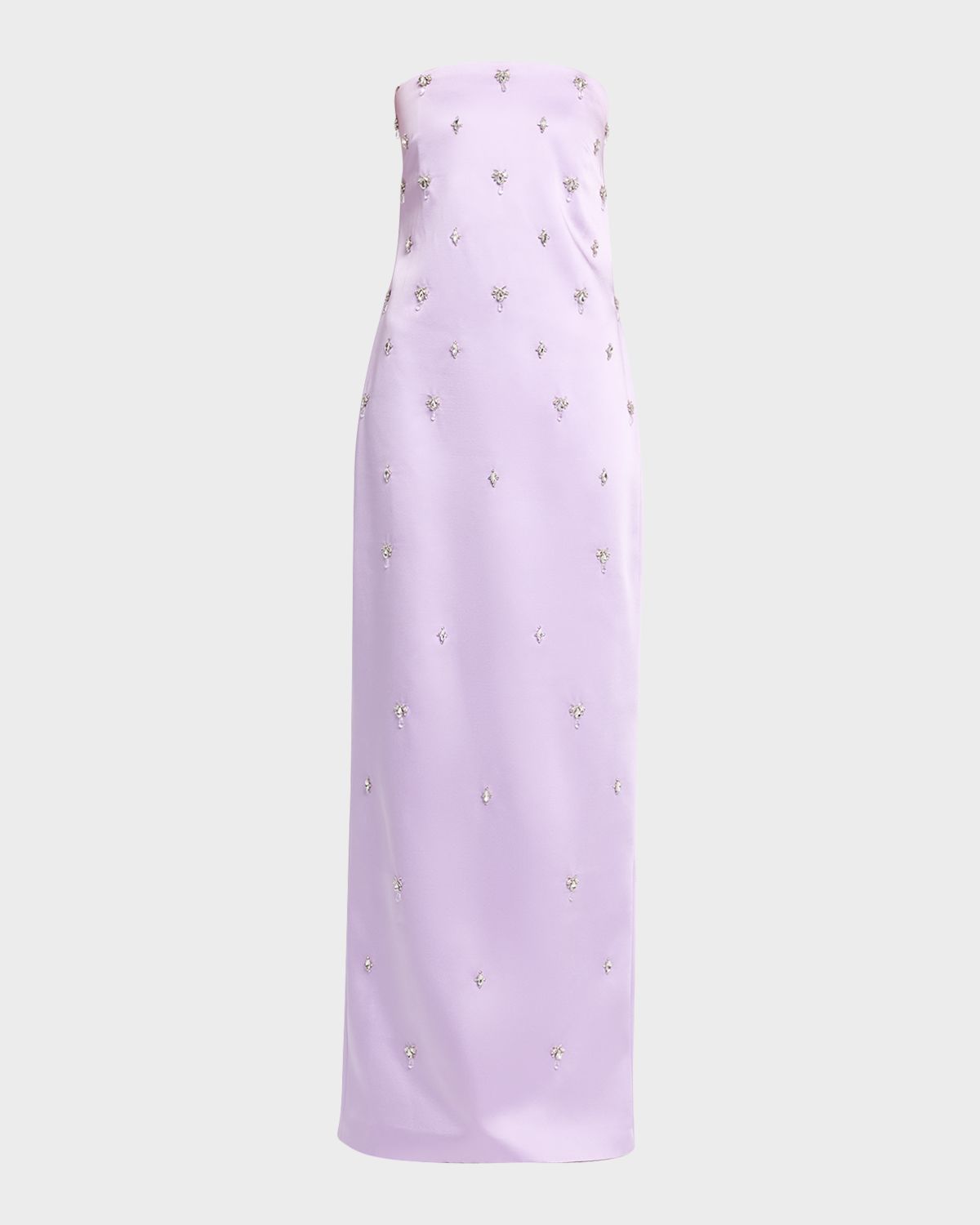 Retrofete Keziah Embellished Strapless Satin Dress