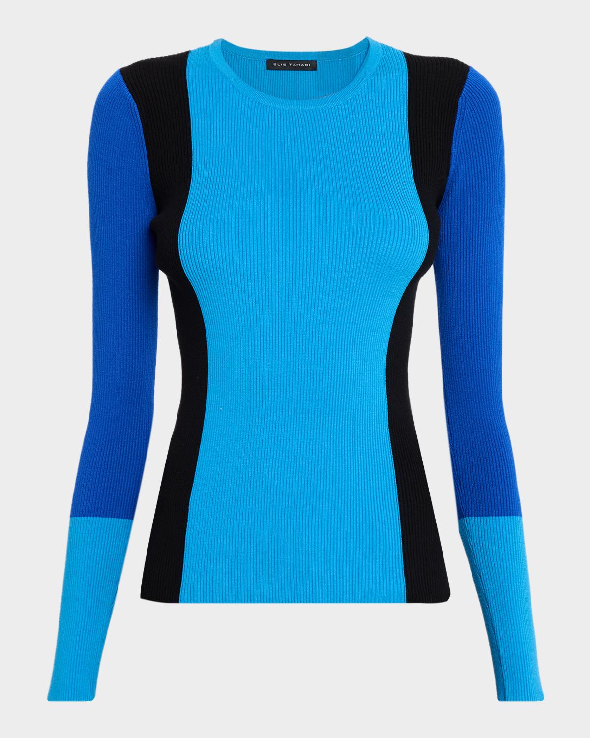 Elie Tahari Delia Colorblocked Crewneck Sweater
