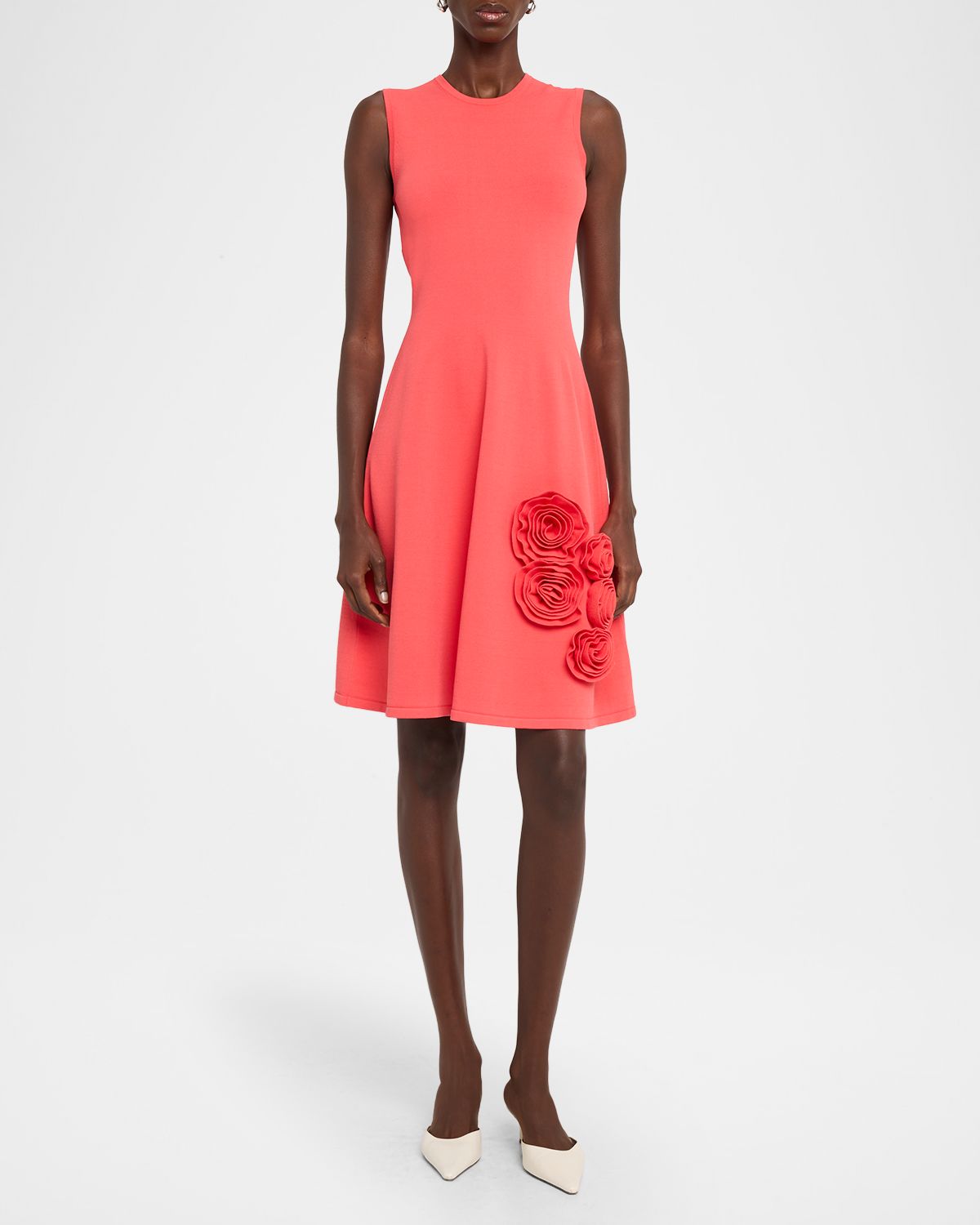 Lela Rose Rose Knit Sleeveless A-Line Dress
