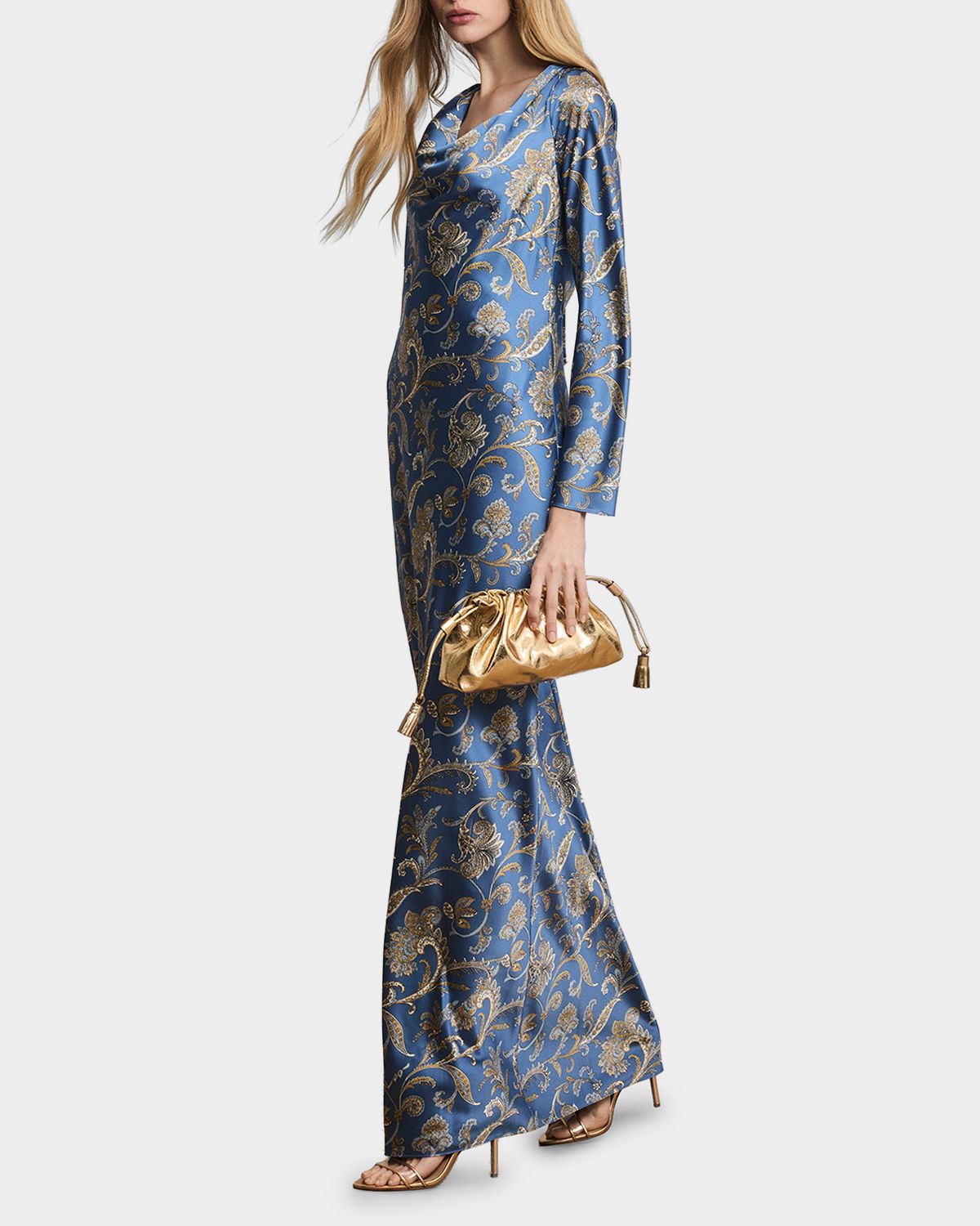 Veronica Beard Ember Long-Sleeve Silk-Blend Dress