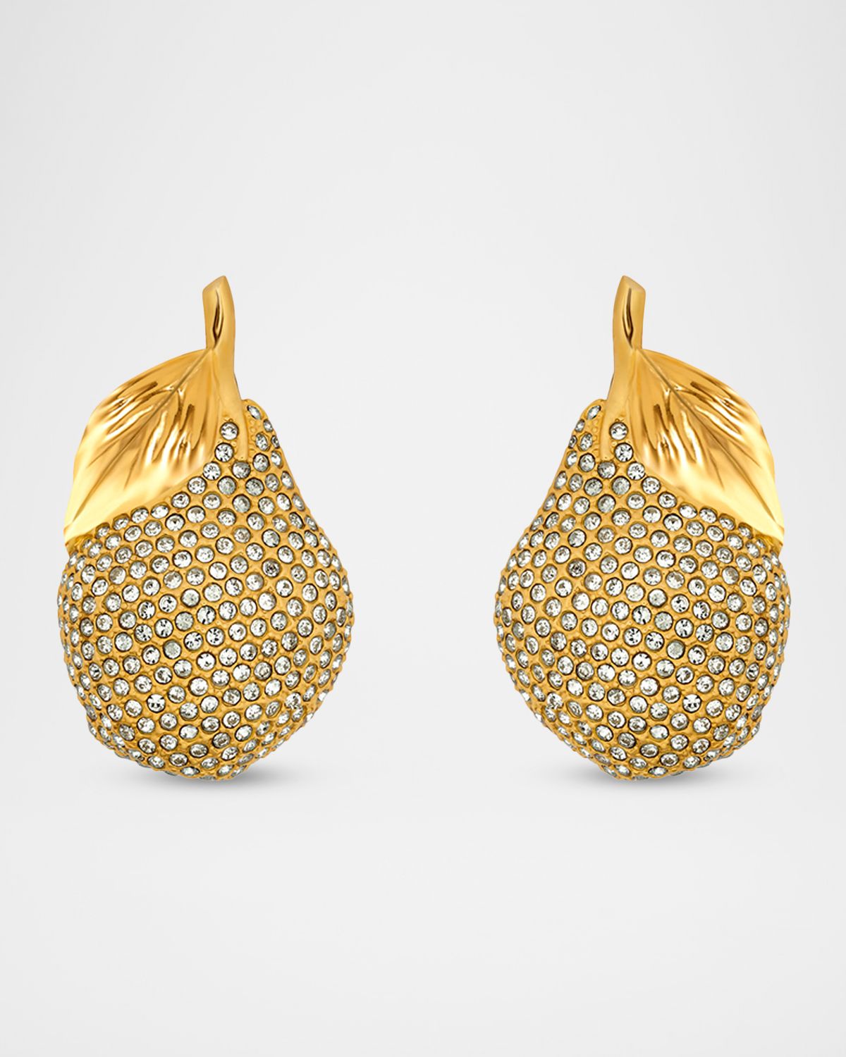 Oscar de la Renta Pave Pear Stud Earrings