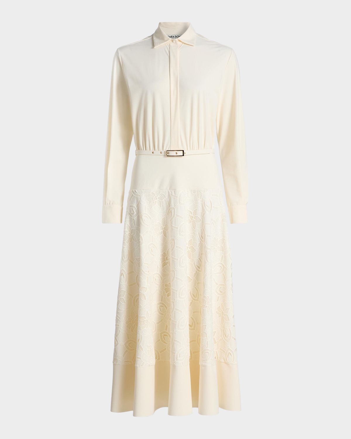 Chiara Boni La Petite Robe Febea Lace A-Line Midi-Shirtdress