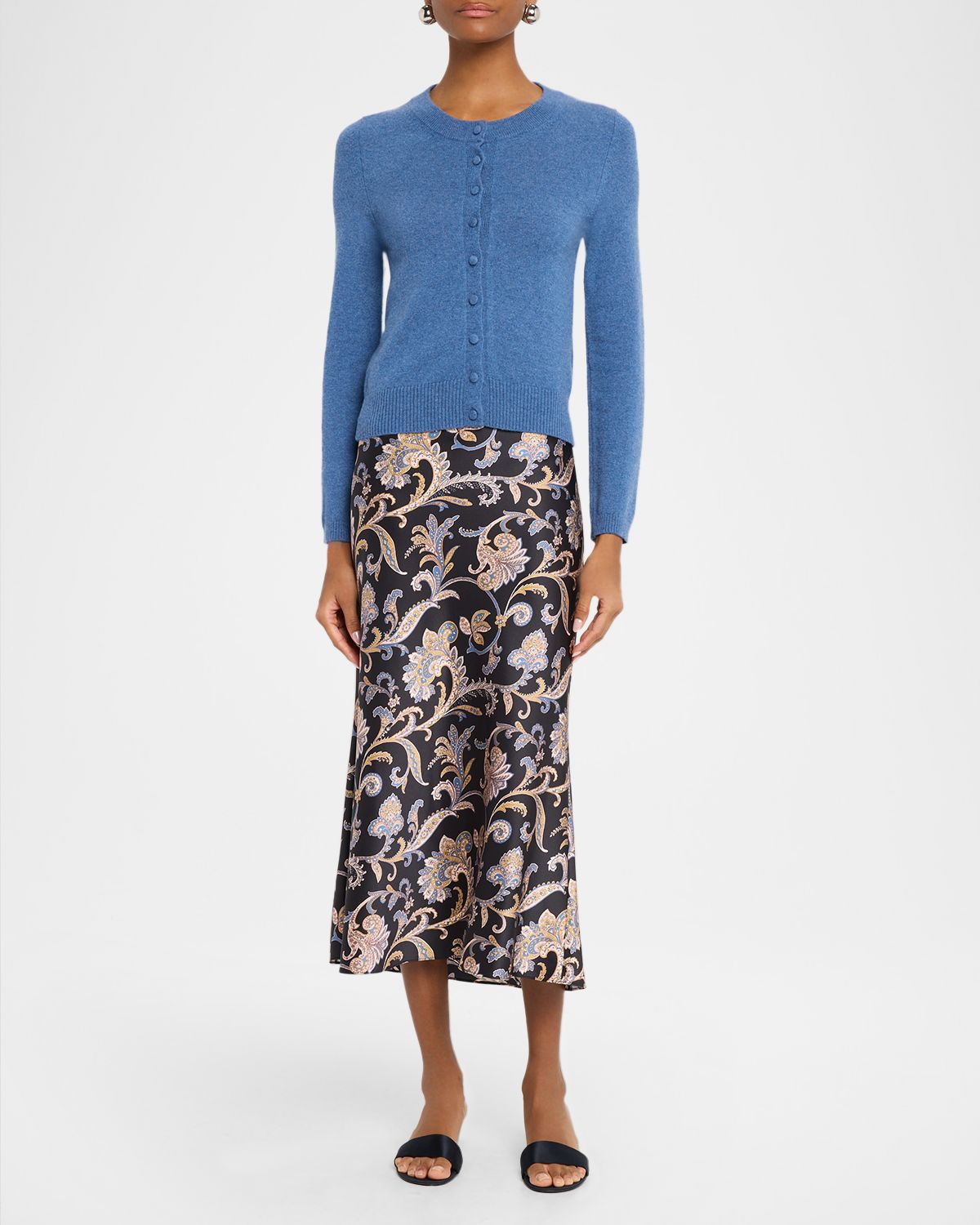 Veronica Beard Clover Paisley-Print Stretch Silk