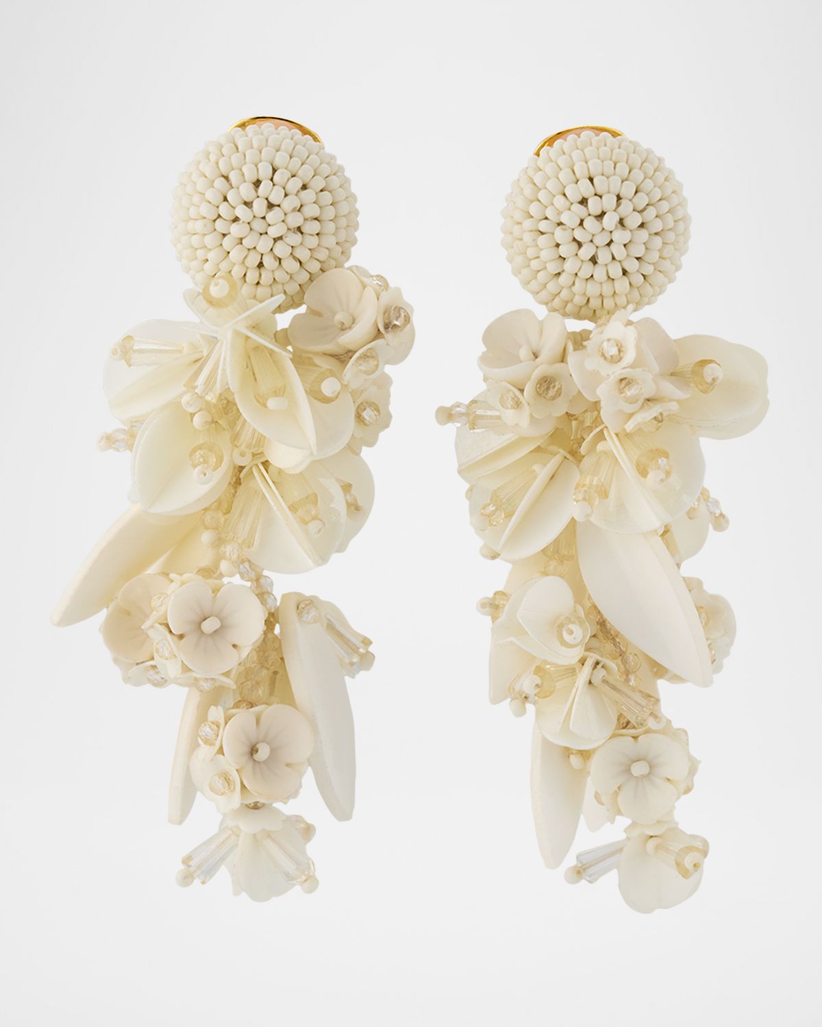 Oscar de la Renta Beaded Chandelier Earrings