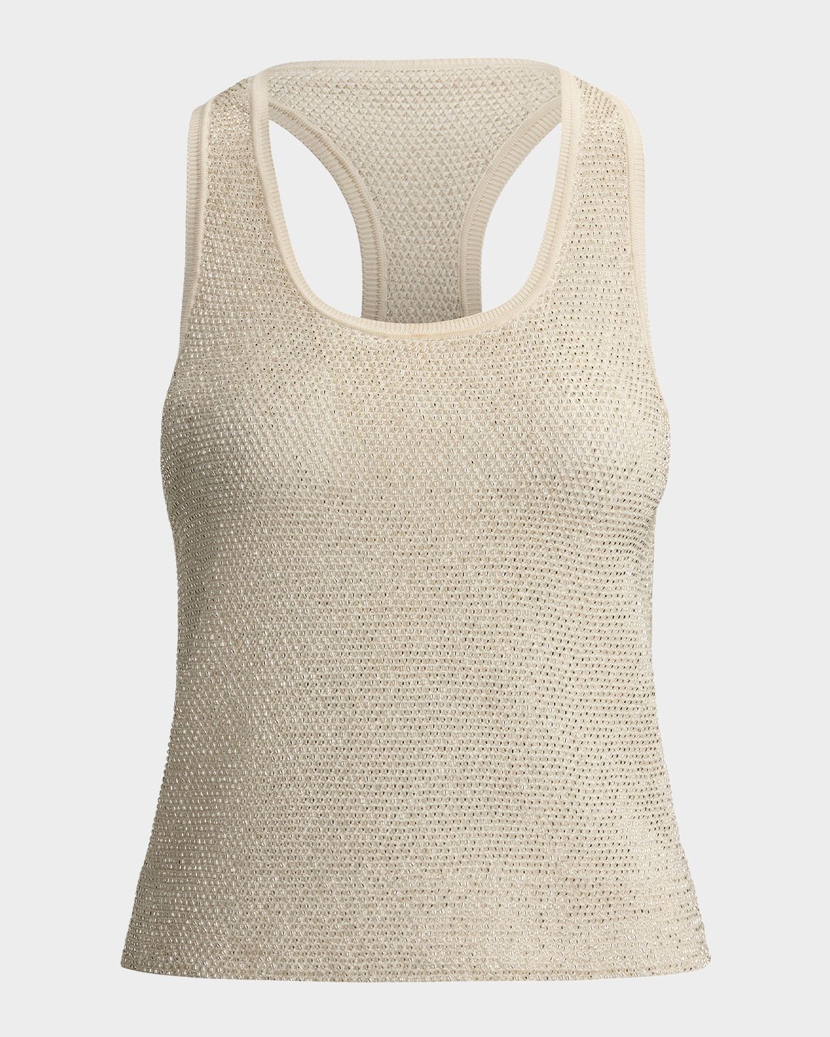 Ralph Lauren Collection Melony Embellished Mesh Tank Top