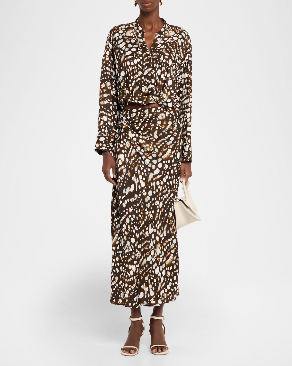A.L.C. Jean Spotted Column Skirt