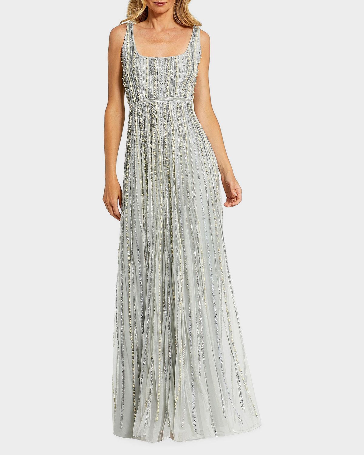 Mac Duggal Evening Sleeveless Beaded Gown