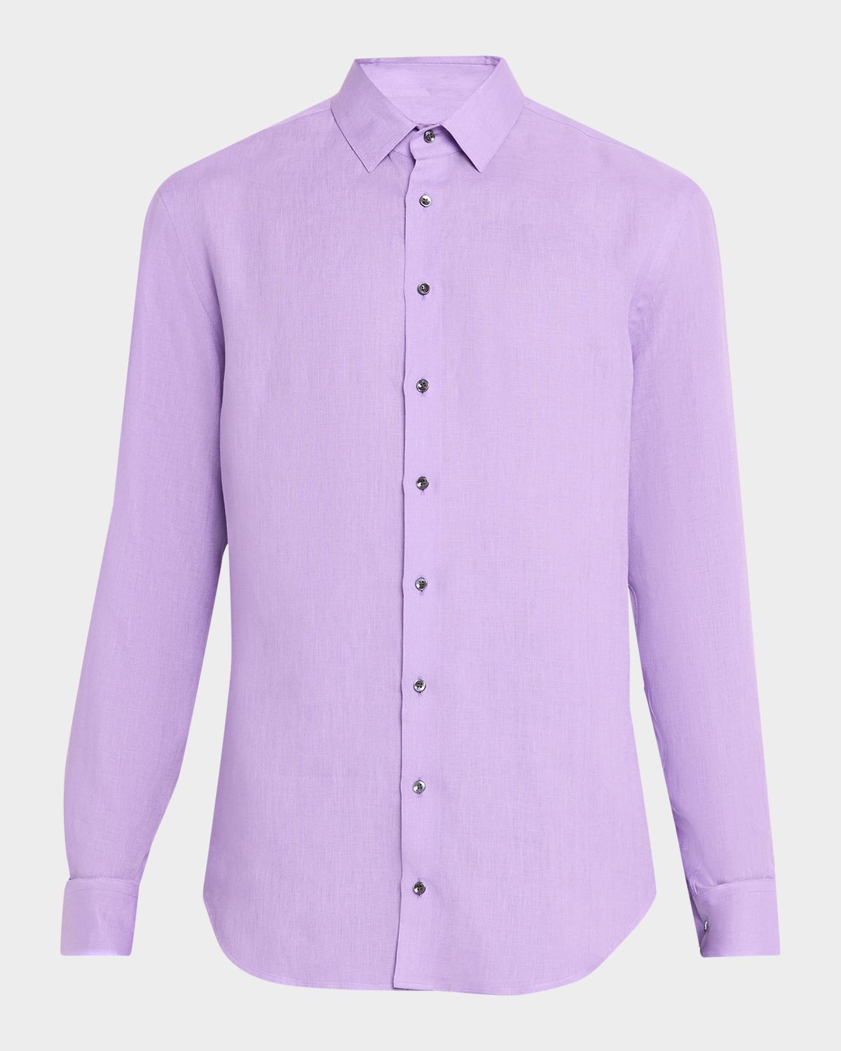 Giorgio Armani Men 's Solid Linen Classic-Fit Sport Shirt | Thumbnail 6 Giorgio Armani Men 's Solid Linen Classic-Fit Sport Shirt | Thumbnail 6