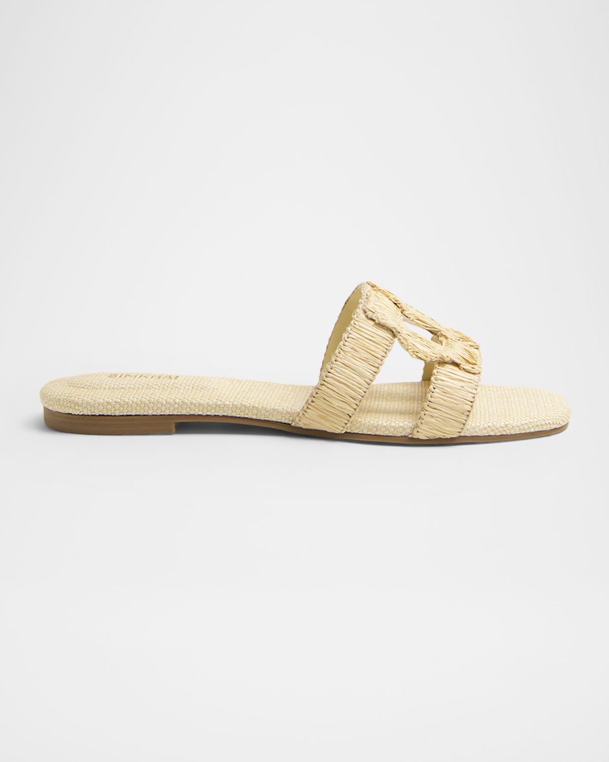 SIMKHAI Raffia Monogram Flat Slide Sandals | Thumbnail 4 SIMKHAI Raffia Monogram Flat Slide Sandals | Thumbnail 4