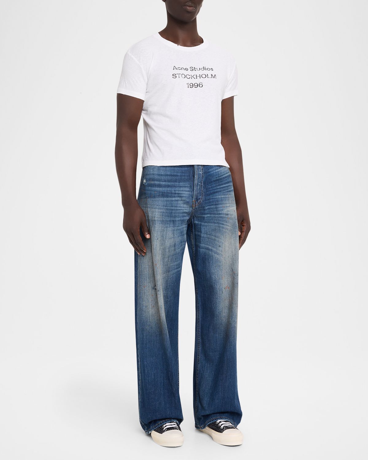 Acne Studios Men 's Etza 1996 Logo Crewneck T-Shirt