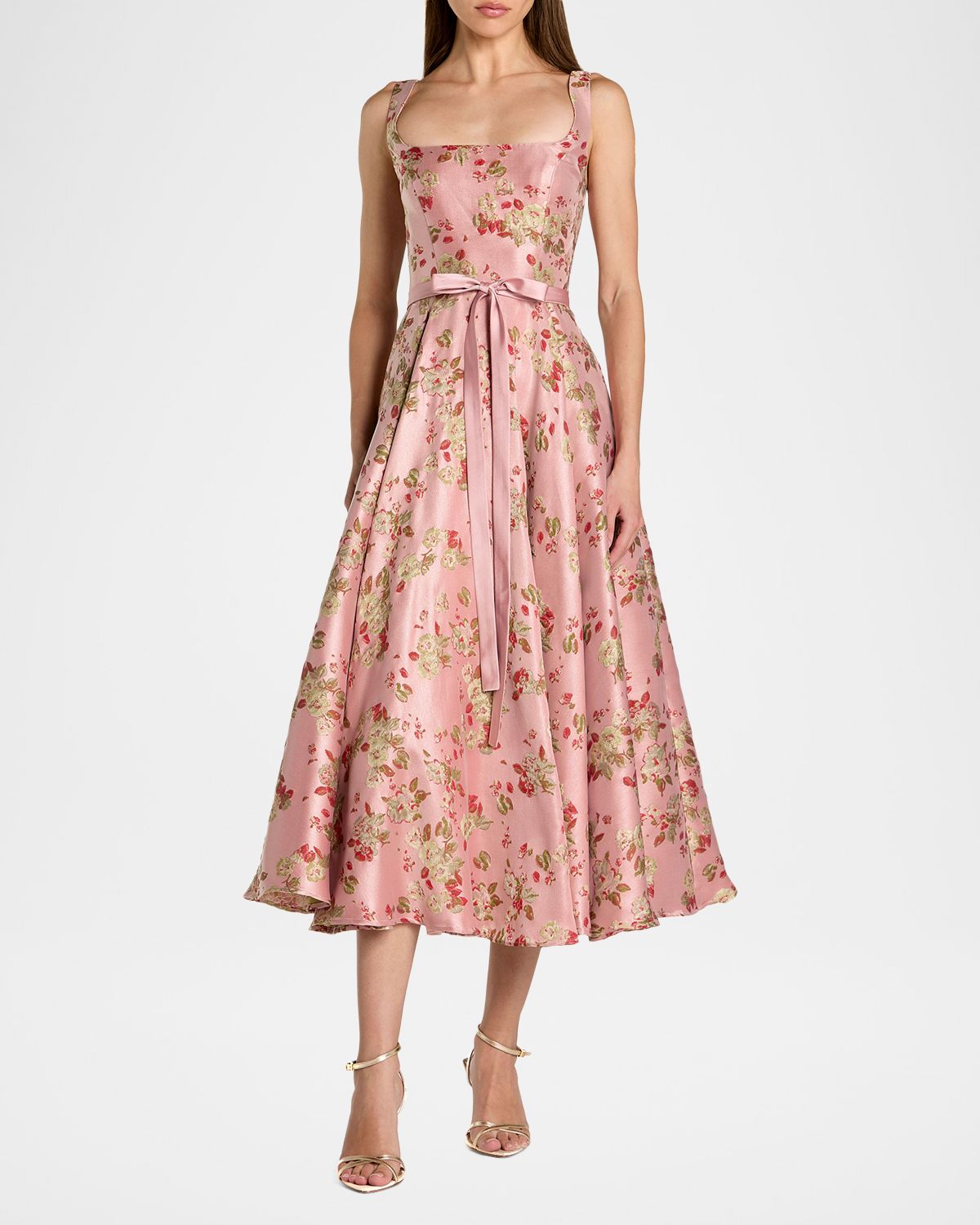 Mac Duggal Petite Floral Brocade Sleeveless A-Line Midi-Dress | Thumbnail 4 Mac Duggal Petite Floral Brocade Sleeveless A-Line Midi-Dress | Thumbnail 4